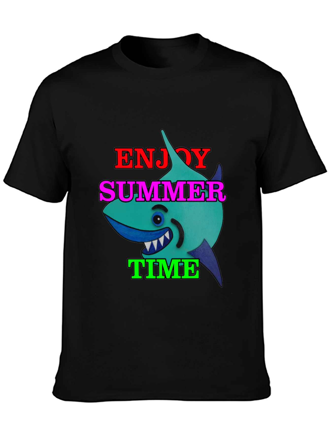 Enjoy Summer Time Shark Graphic T-Shirt