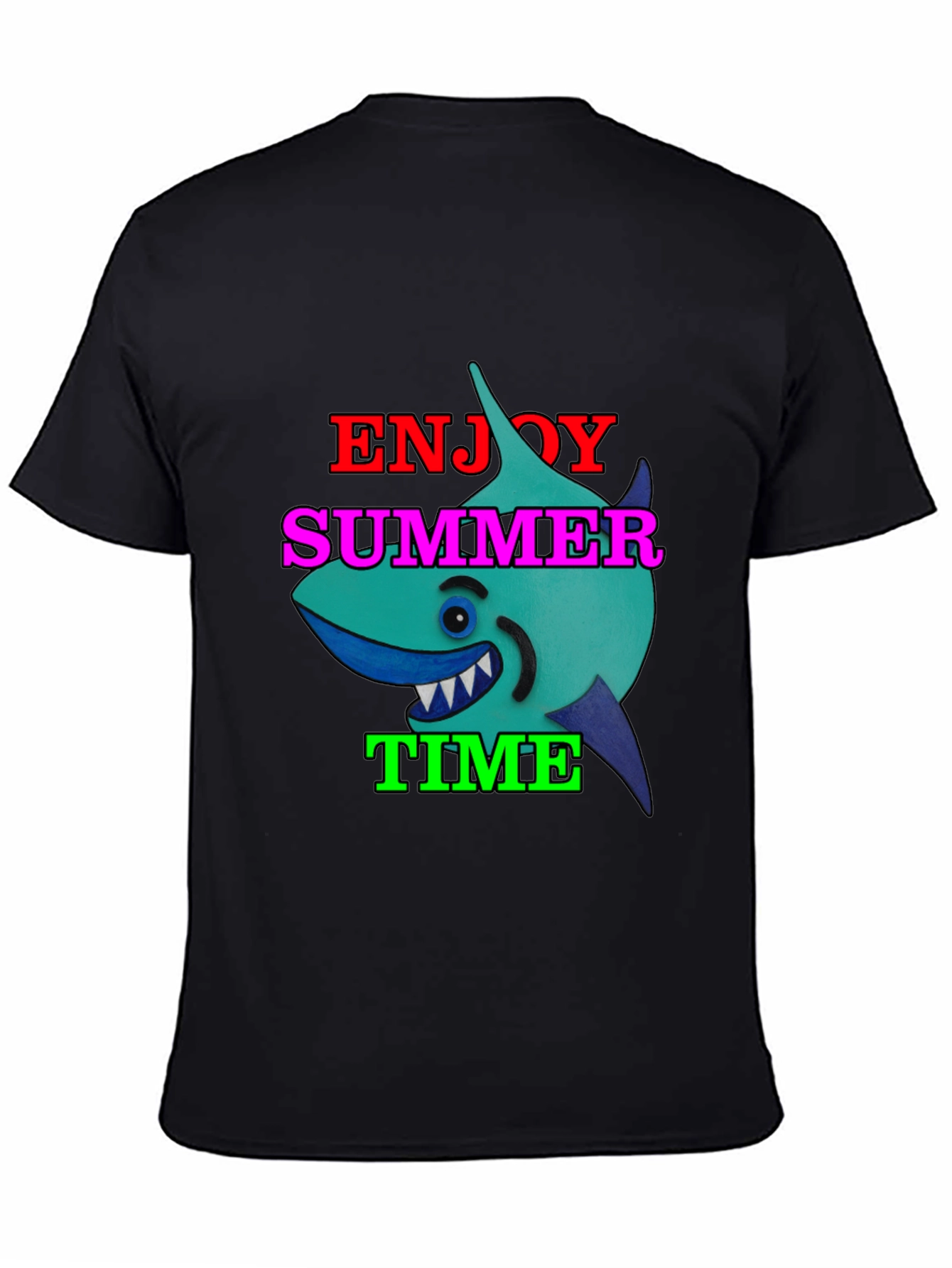 Enjoy Summer Time Shark Graphic T-Shirt