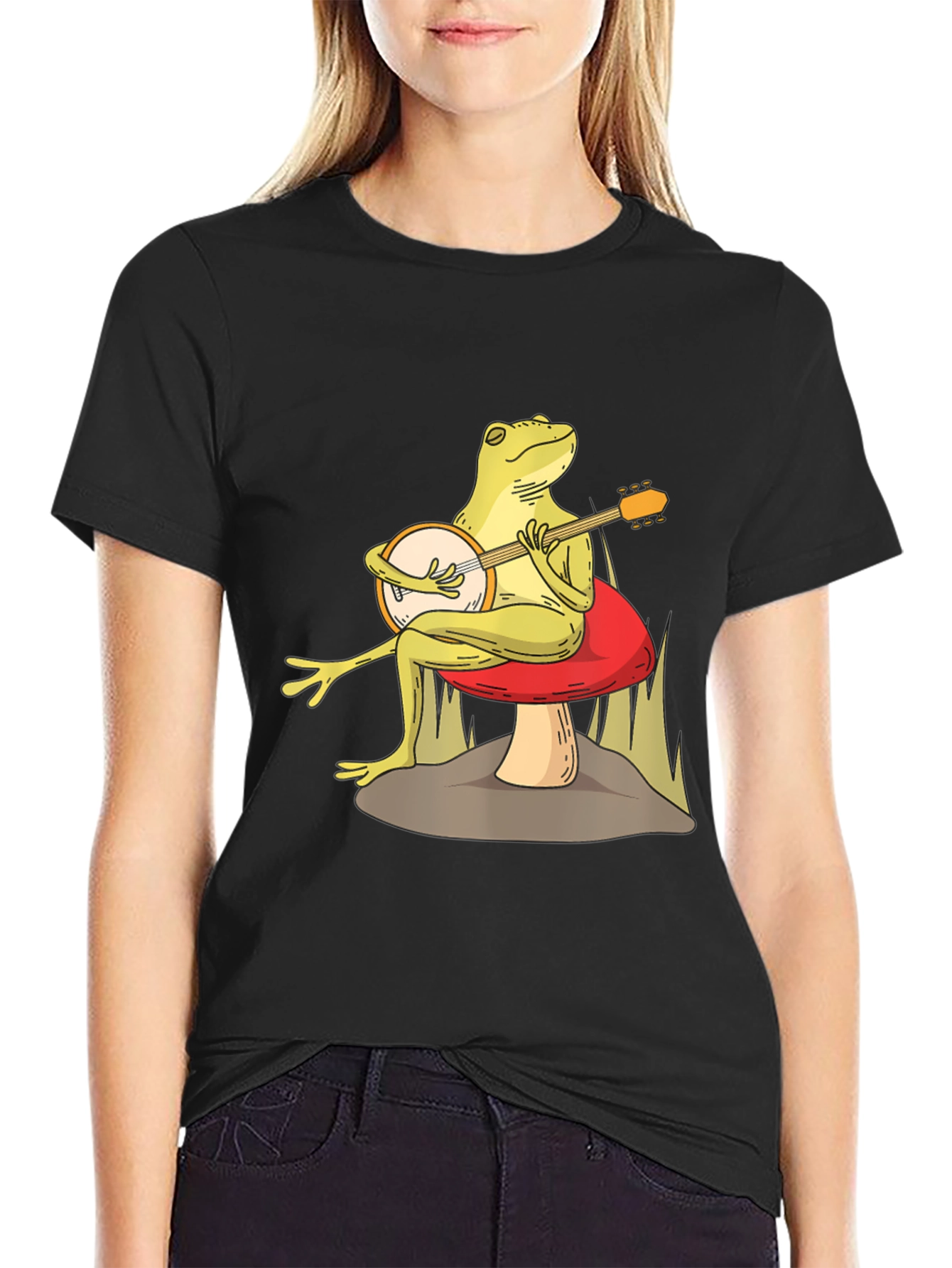 Frog Playing Banjo T-Shirt - Funny Amphibian Graphic Tee