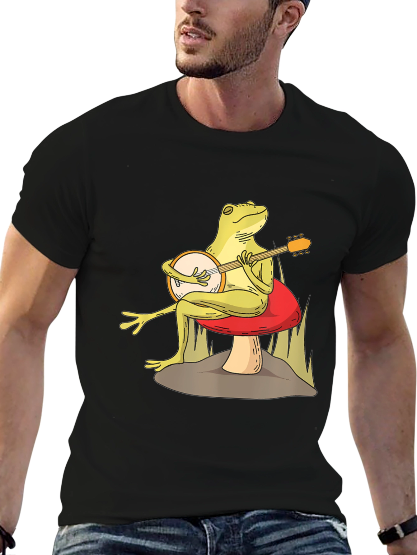 Frog Playing Banjo T-Shirt - Funny Amphibian Graphic Tee