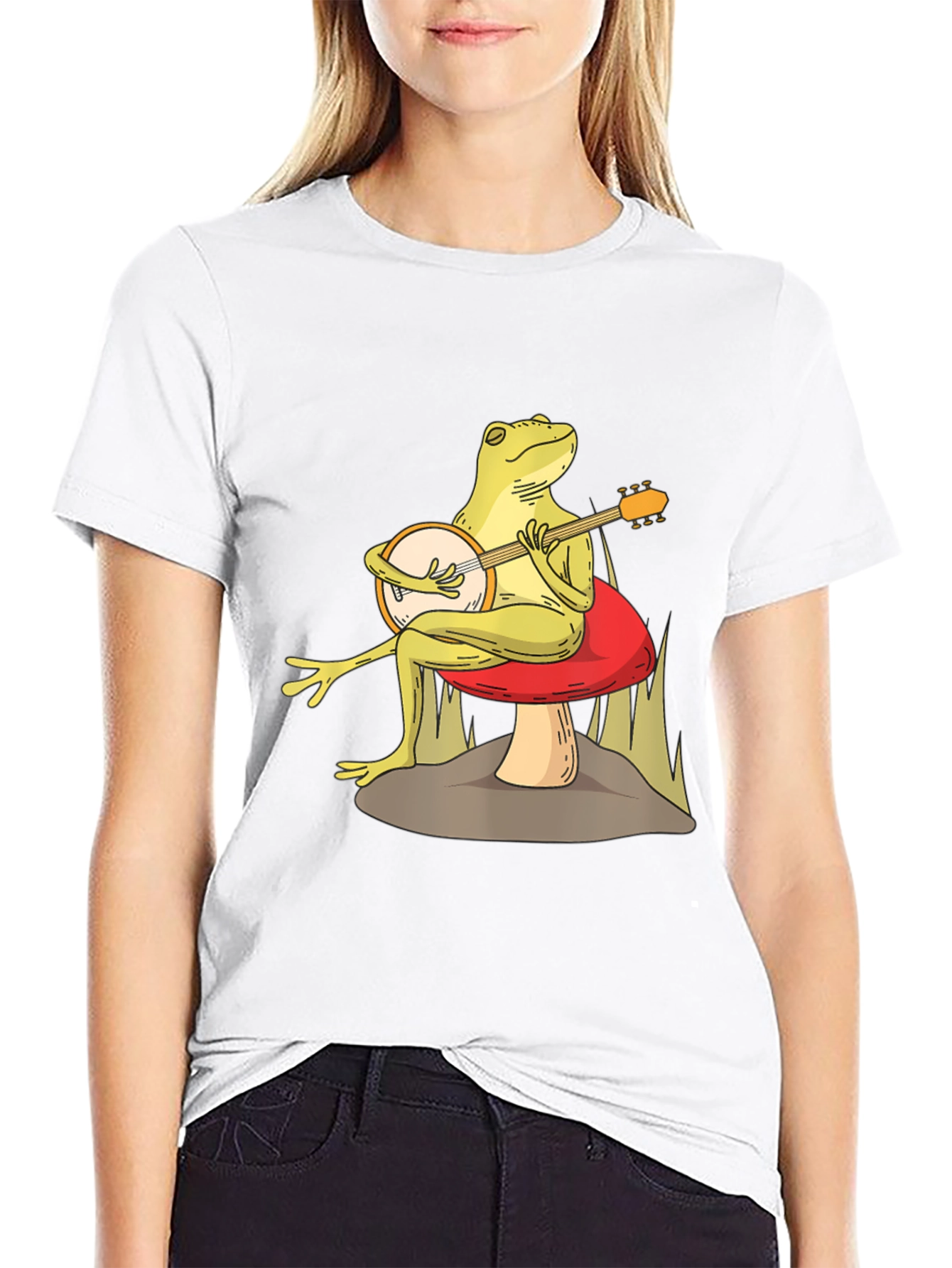Frog Playing Banjo T-Shirt - Funny Amphibian Graphic Tee