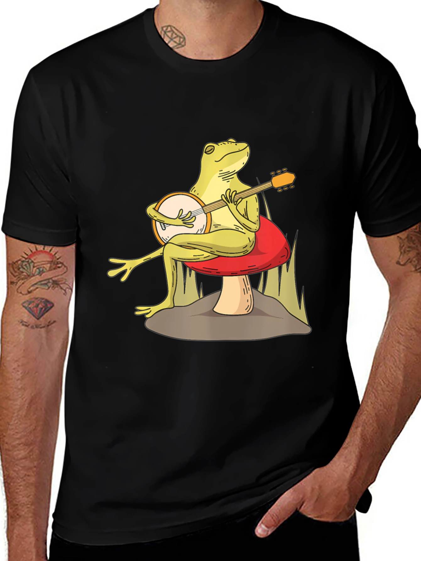 Frog Playing Banjo T-Shirt - Funny Amphibian Graphic Tee