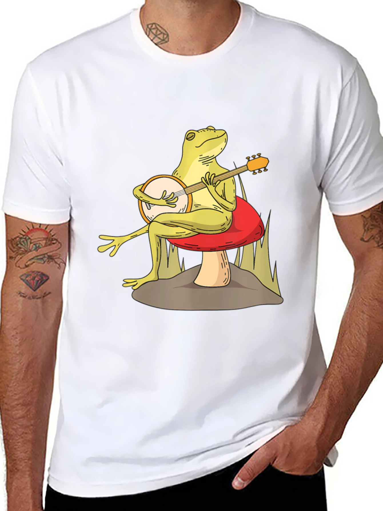 Frog Playing Banjo T-Shirt - Funny Amphibian Graphic Tee