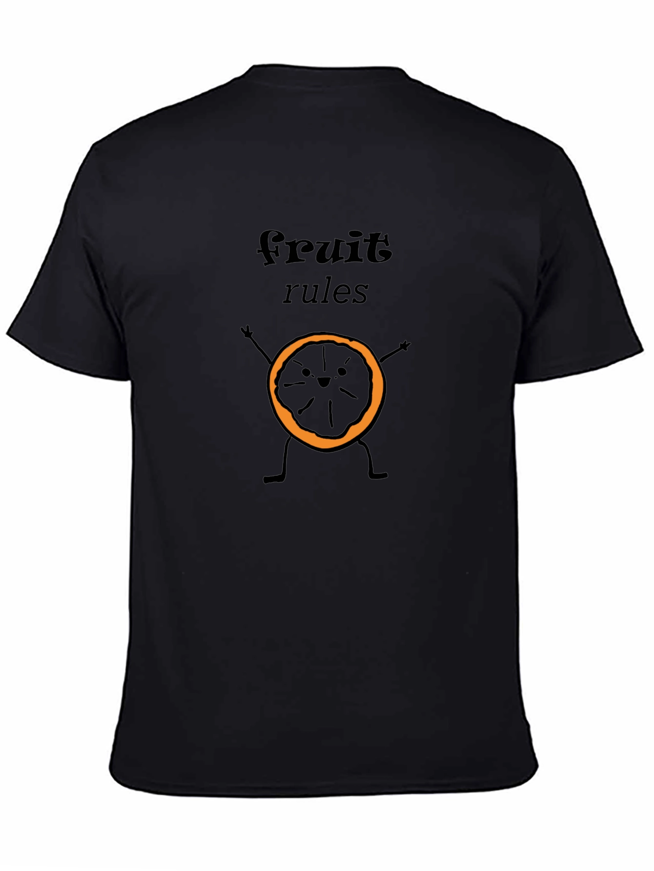 Fruit Rules Graphic T-Shirt - Black Crew Neck Tee