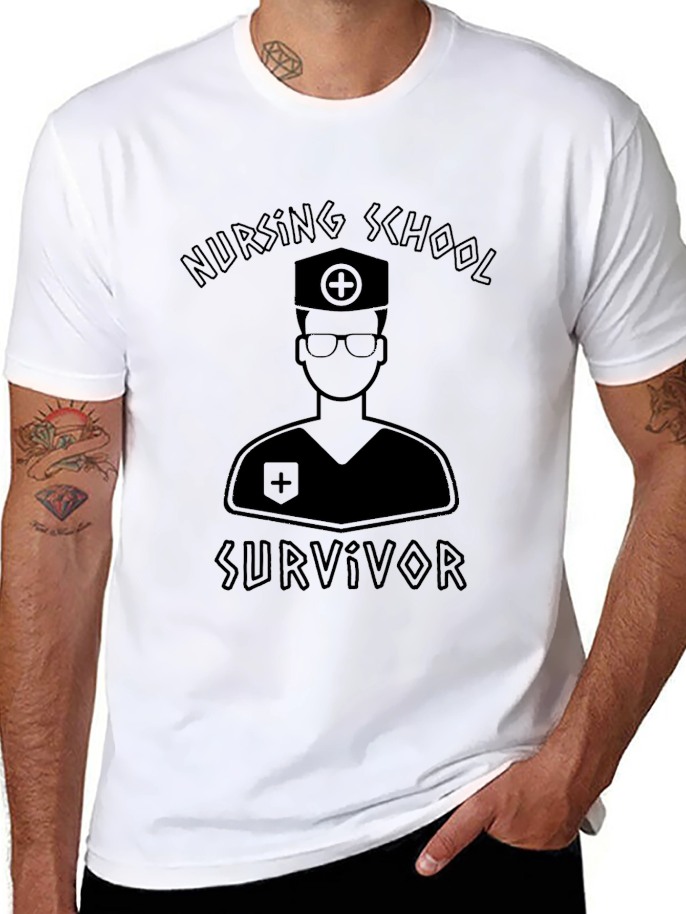 Nursing School Survivor T-Shirt - Black