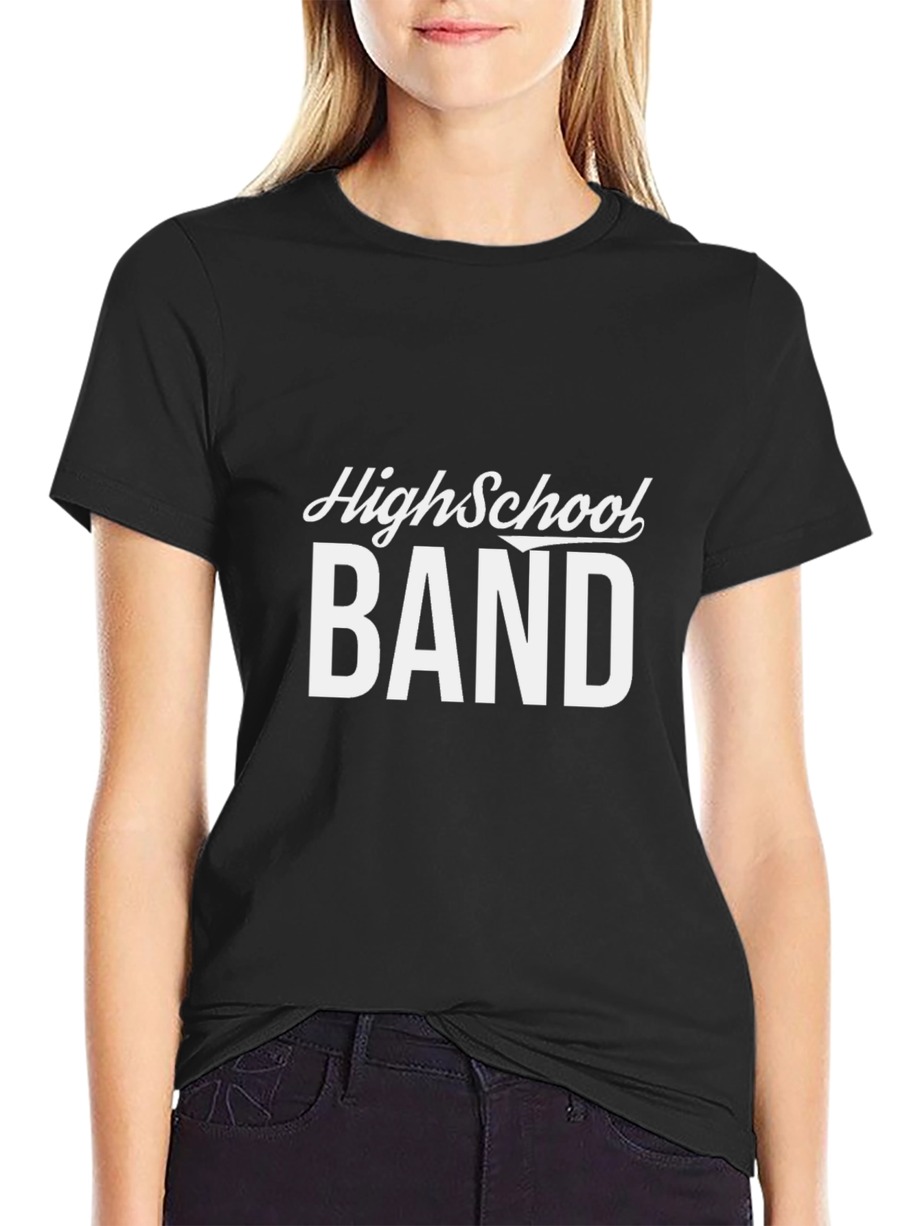 High School Band Tee - Black Cotton T-Shirt