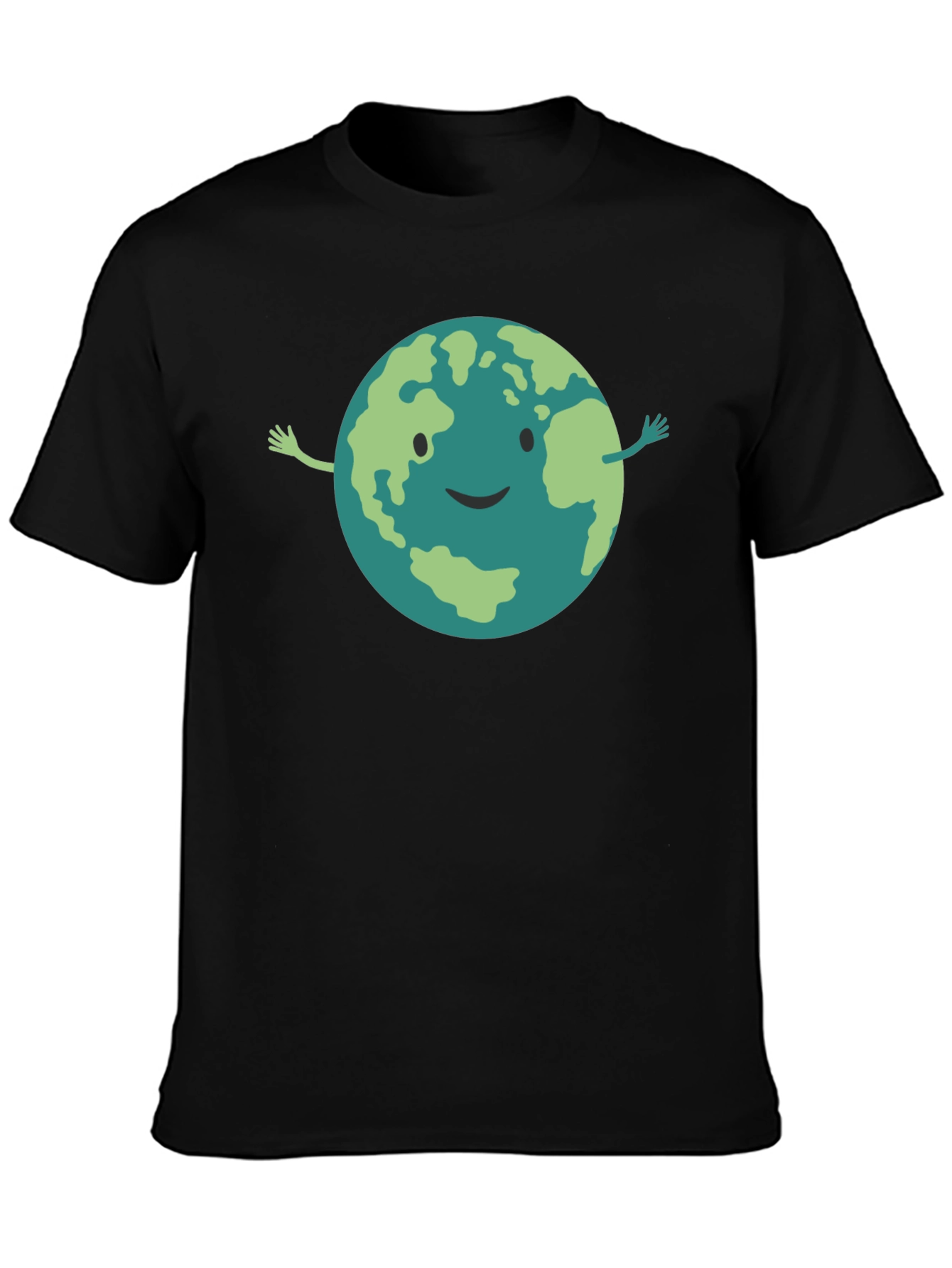 Smiling Earth Graphic Black T-Shirt