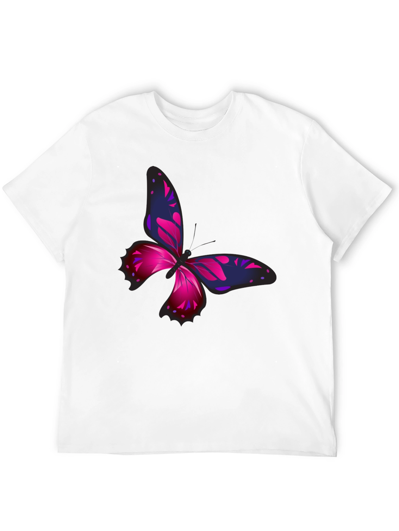 Butterfly Graphic Print Black T-Shirt