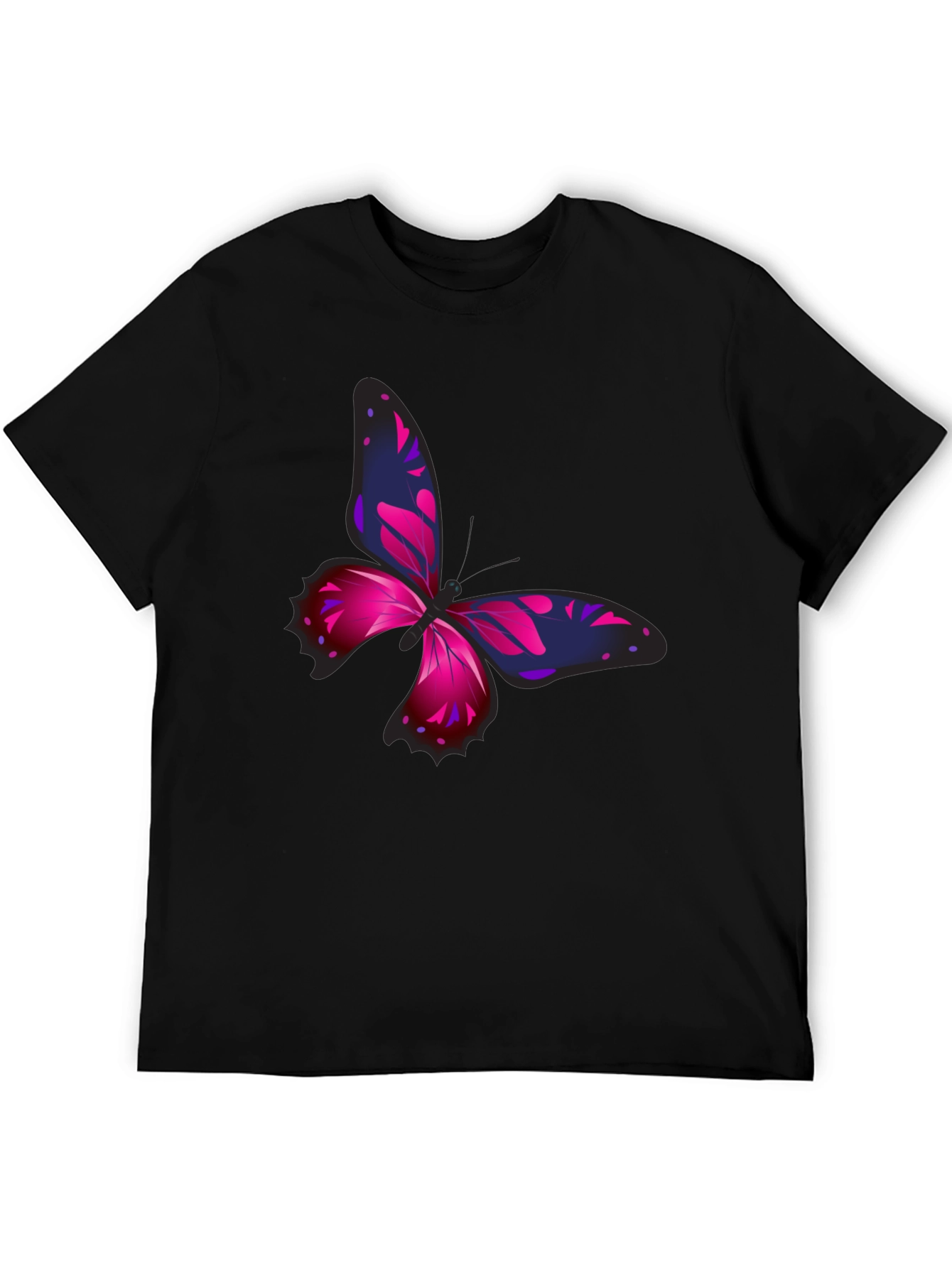 Butterfly Graphic Print Black T-Shirt