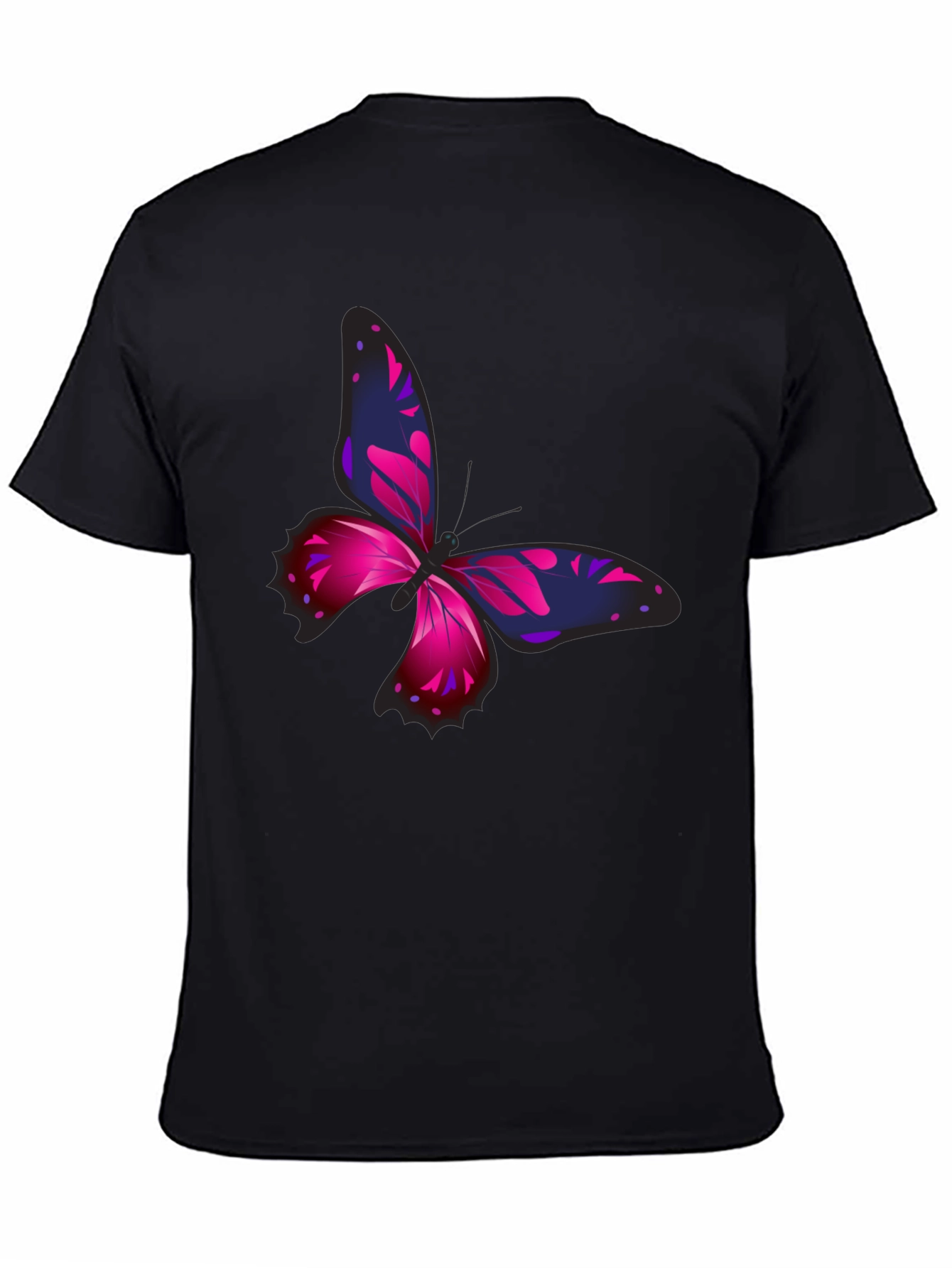 Butterfly Graphic Print Black T-Shirt