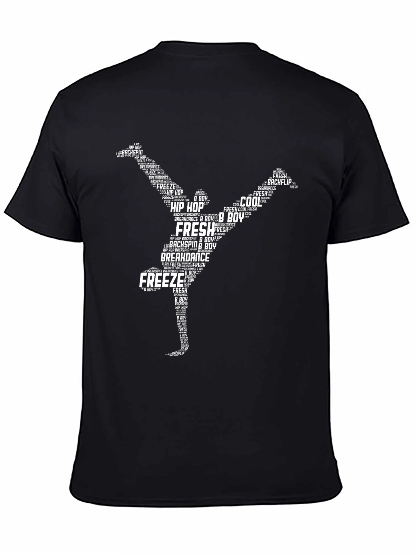 Hip Hop Dancer Word Art Black T-Shirt