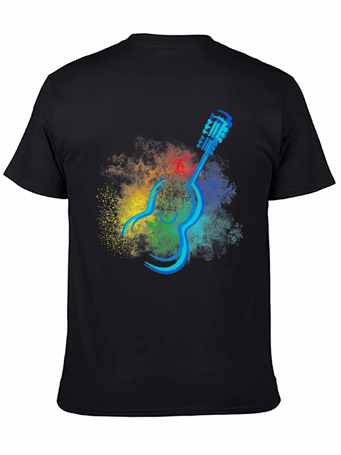 Abstract Guitar Graphic T-Shirt - Black