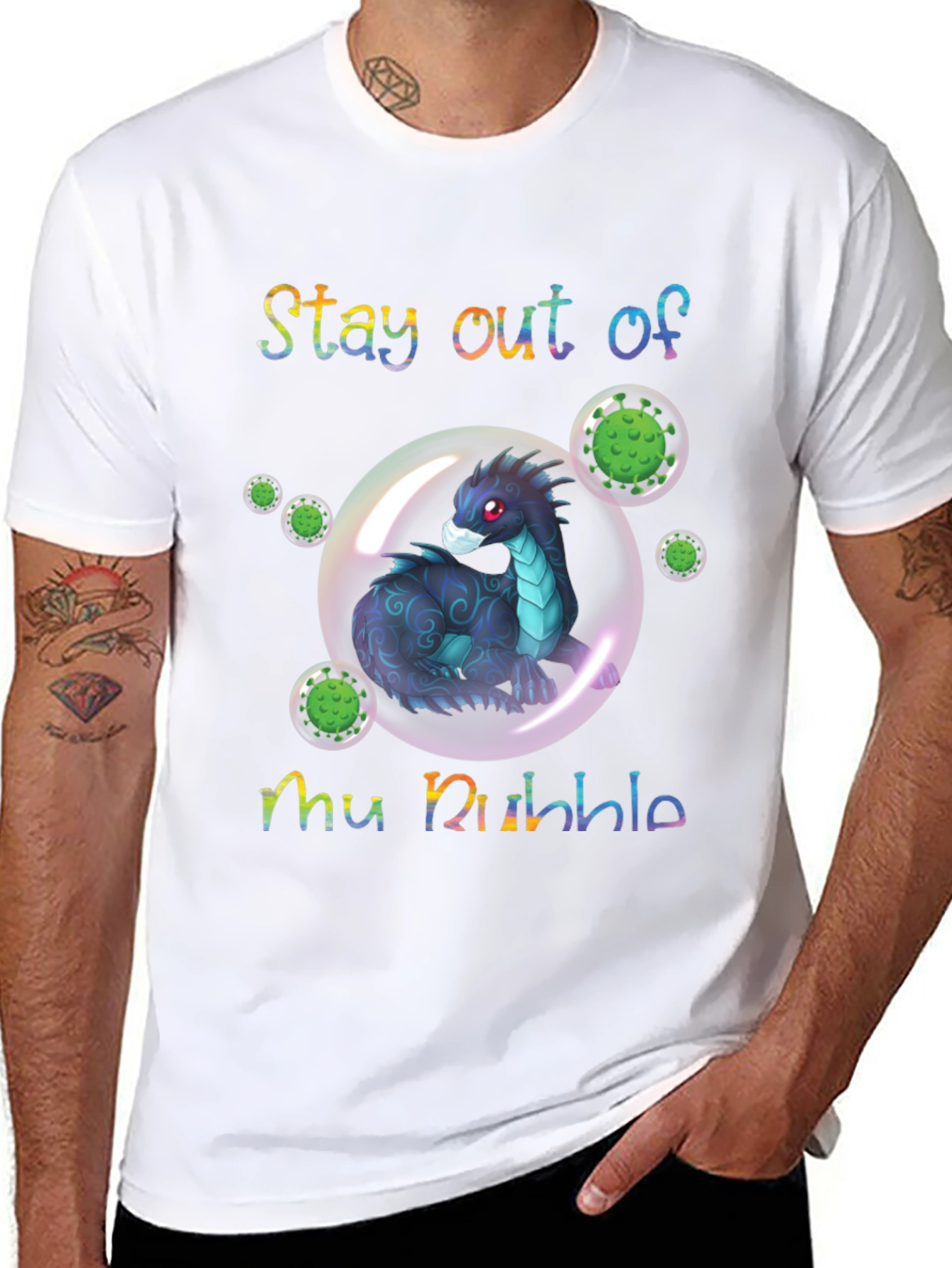Stay Out of My Bubble T-Shirt Dragon Protective Funny