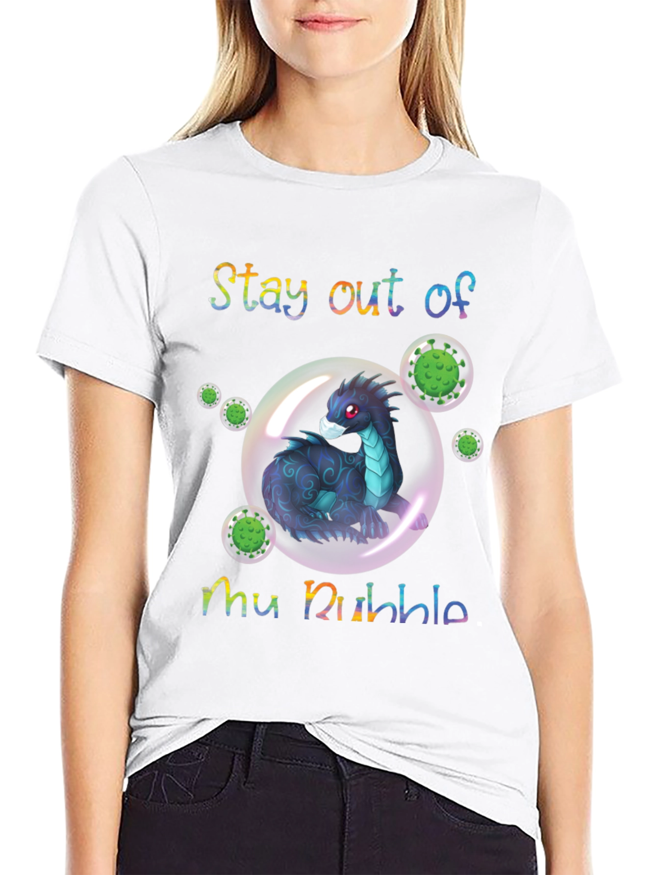 Stay Out of My Bubble T-Shirt Dragon Protective Funny