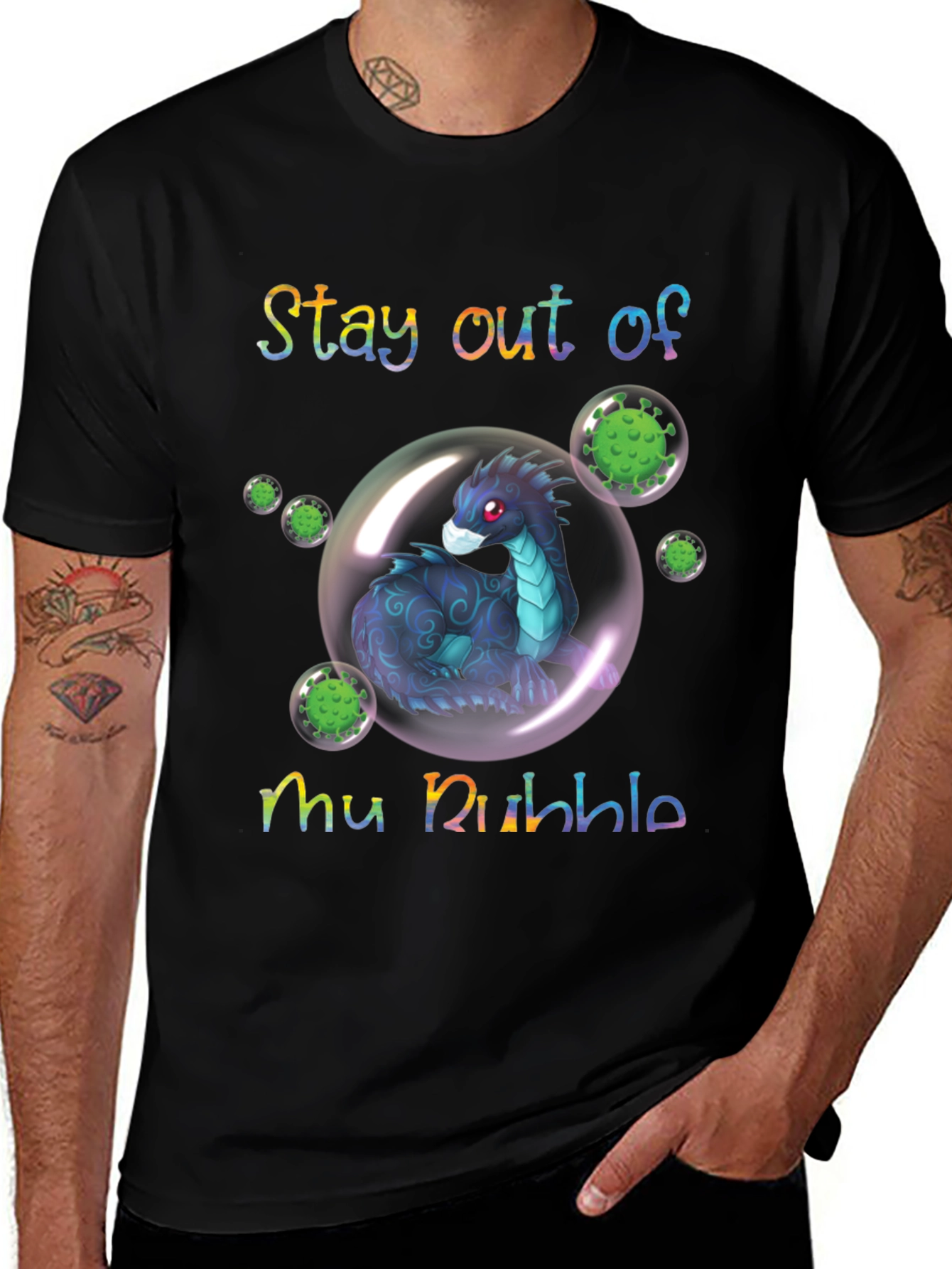 Stay Out of My Bubble T-Shirt Dragon Protective Funny