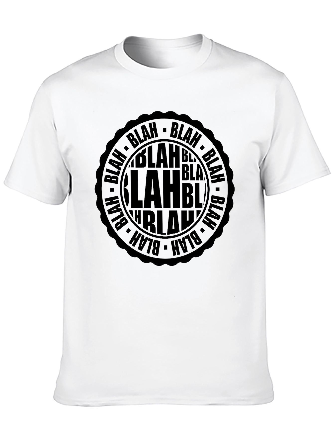 Blah Graphic Print Crew Neck T-Shirt