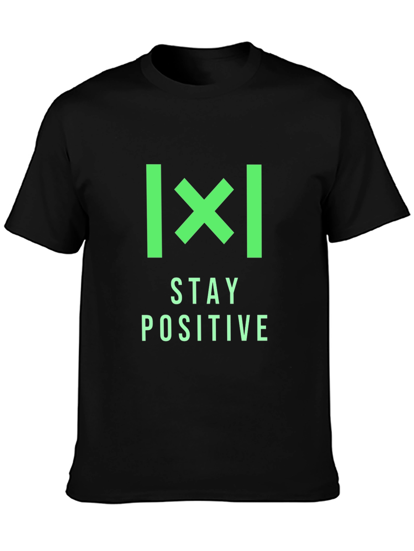 Stay Positive Graphic Print Black T-Shirt