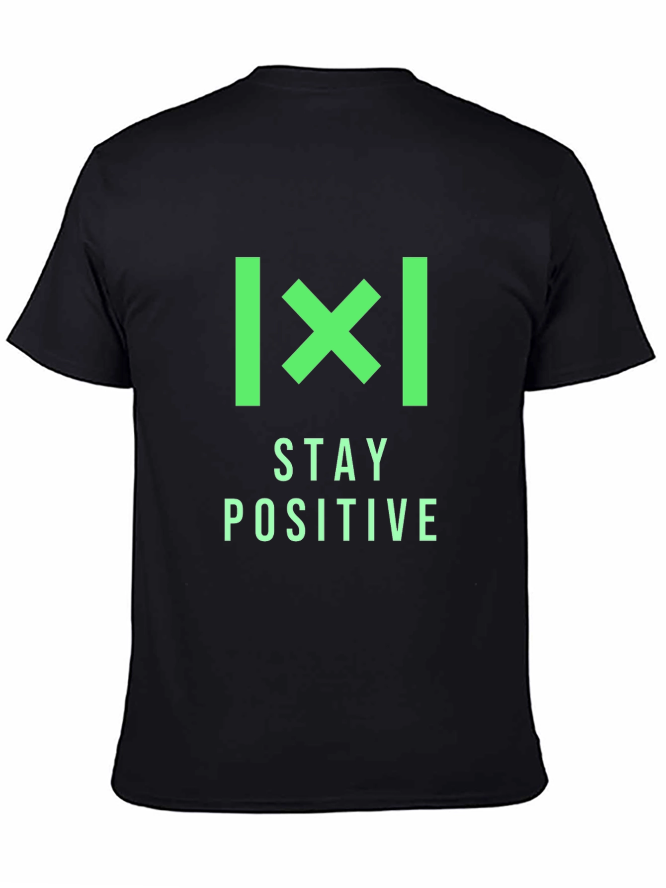 Stay Positive Graphic Print Black T-Shirt