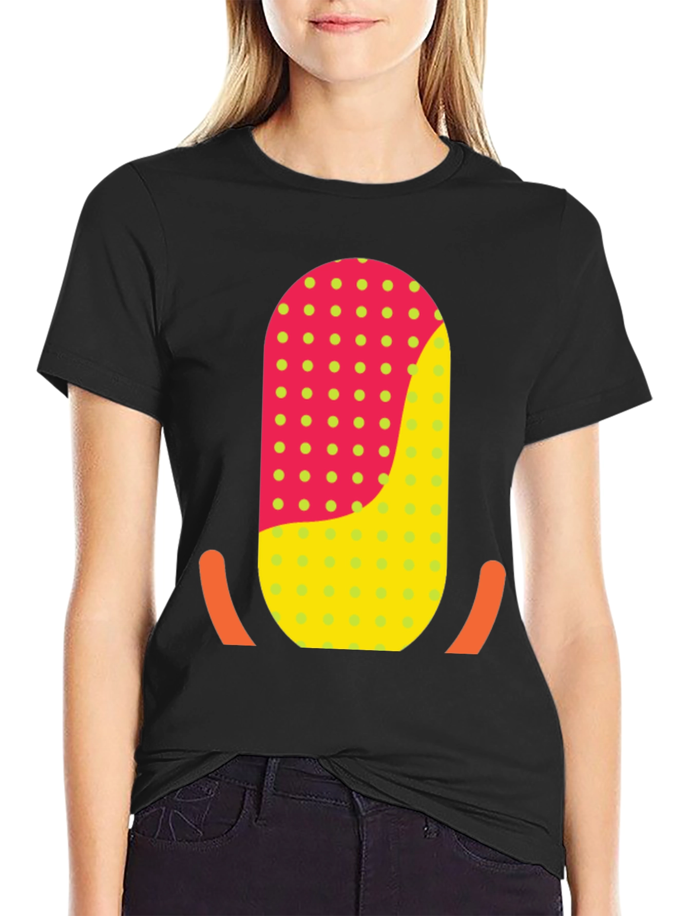 Funky Retro T-Shirt with Geometric Graphic Print