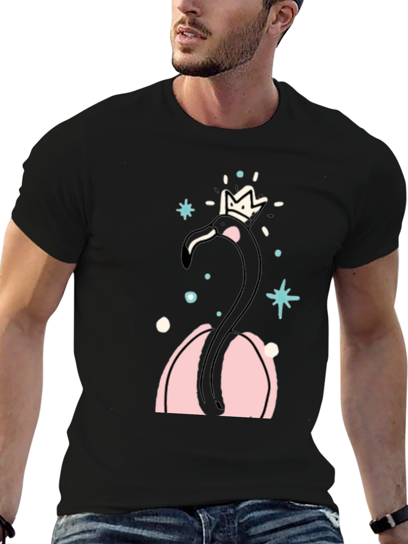 Black Flamingo Crown T-Shirt