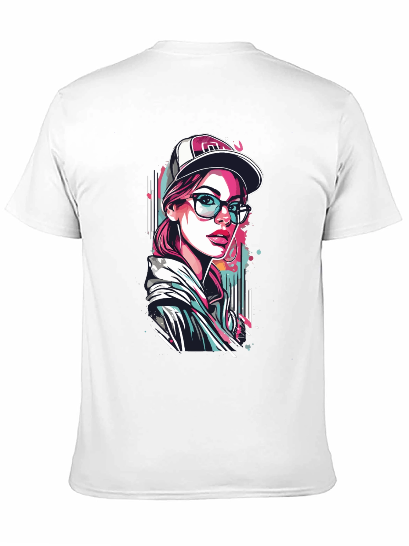 Stylish Woman Graphic Print Black T-Shirt