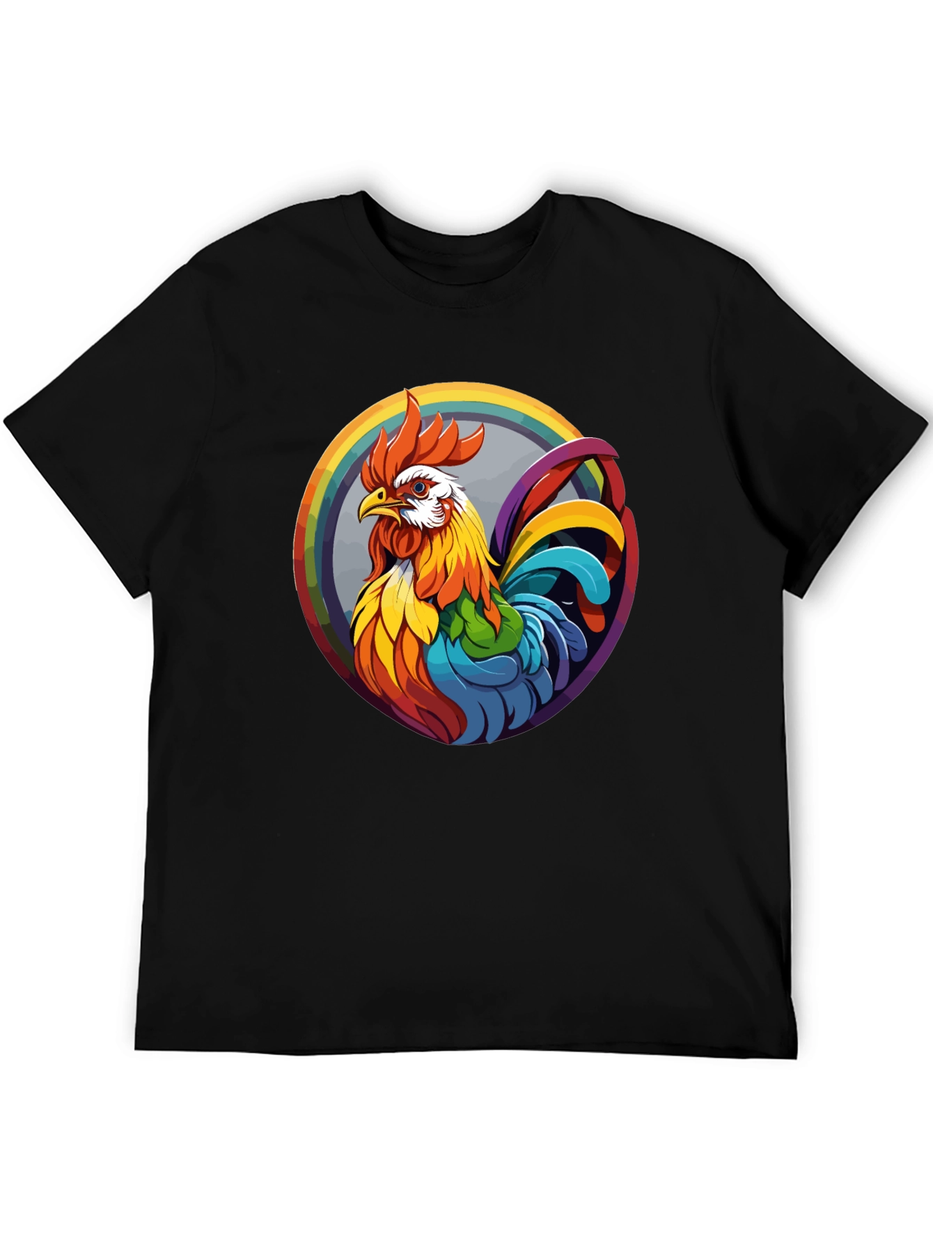 Rainbow Rooster Graphic Tee