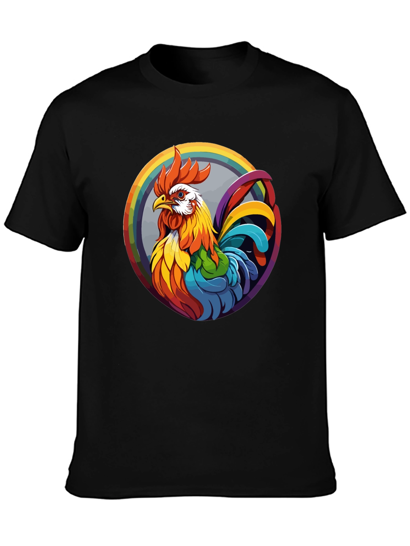 Rainbow Rooster Graphic Tee
