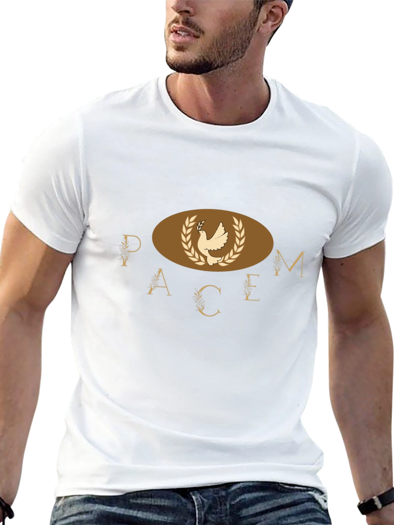 Peace Dove Graphic Print Mens T-Shirt