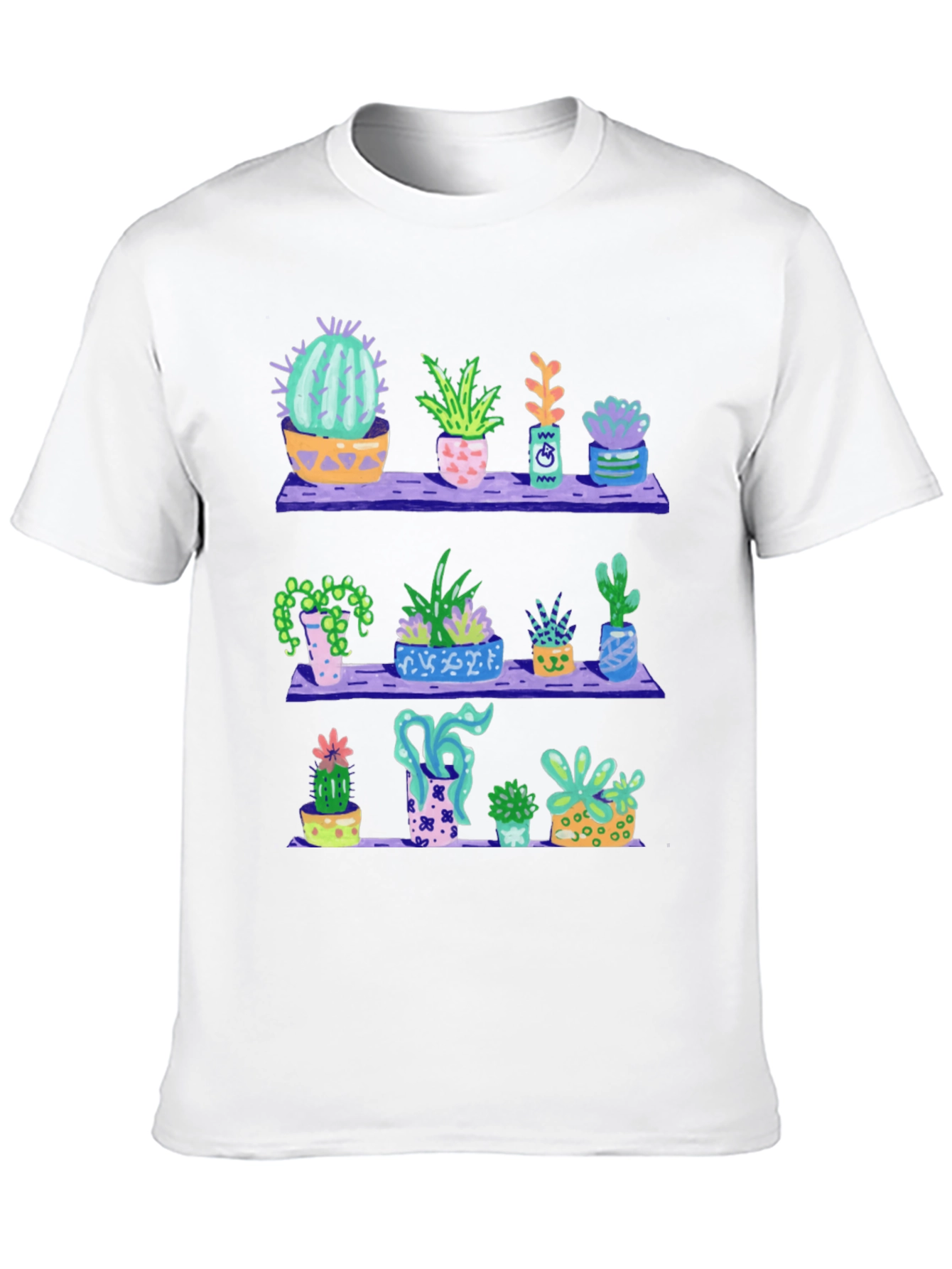 Cactus Shelf T-Shirt - Trendy Plant Lover Tee