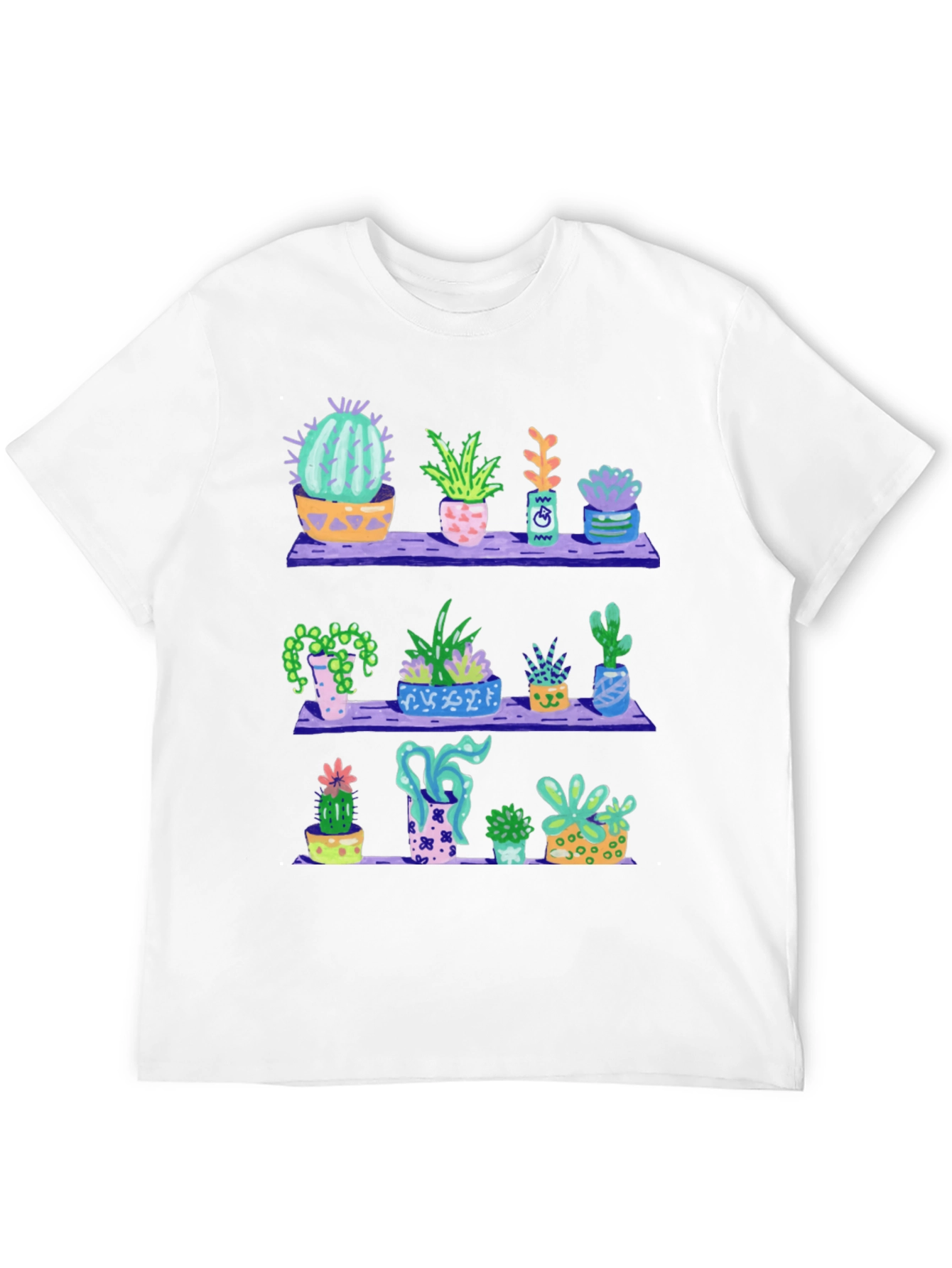 Cactus Shelf T-Shirt - Trendy Plant Lover Tee