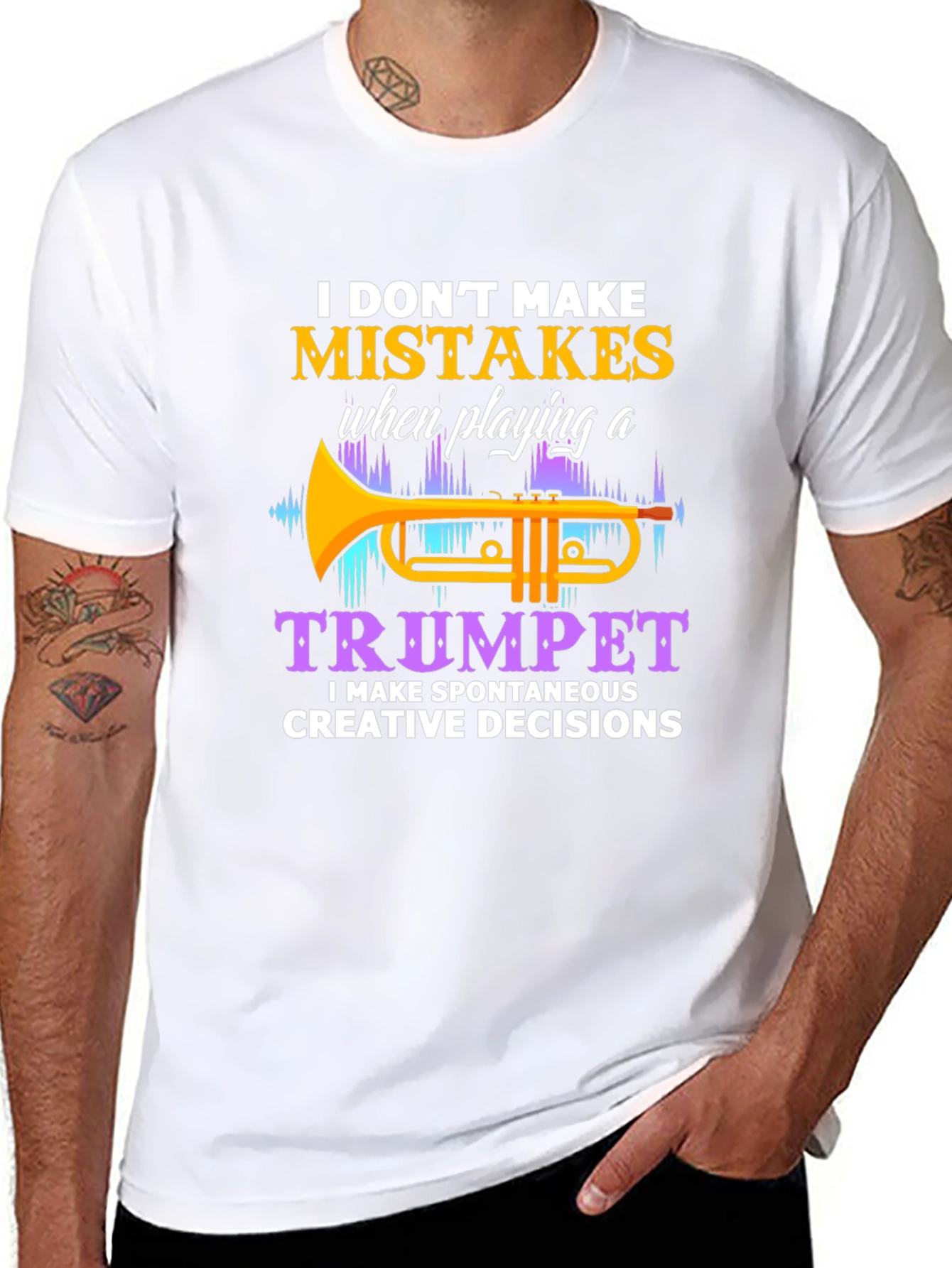 Trumpet Player T-Shirt: No Mistakes Creative Decisions