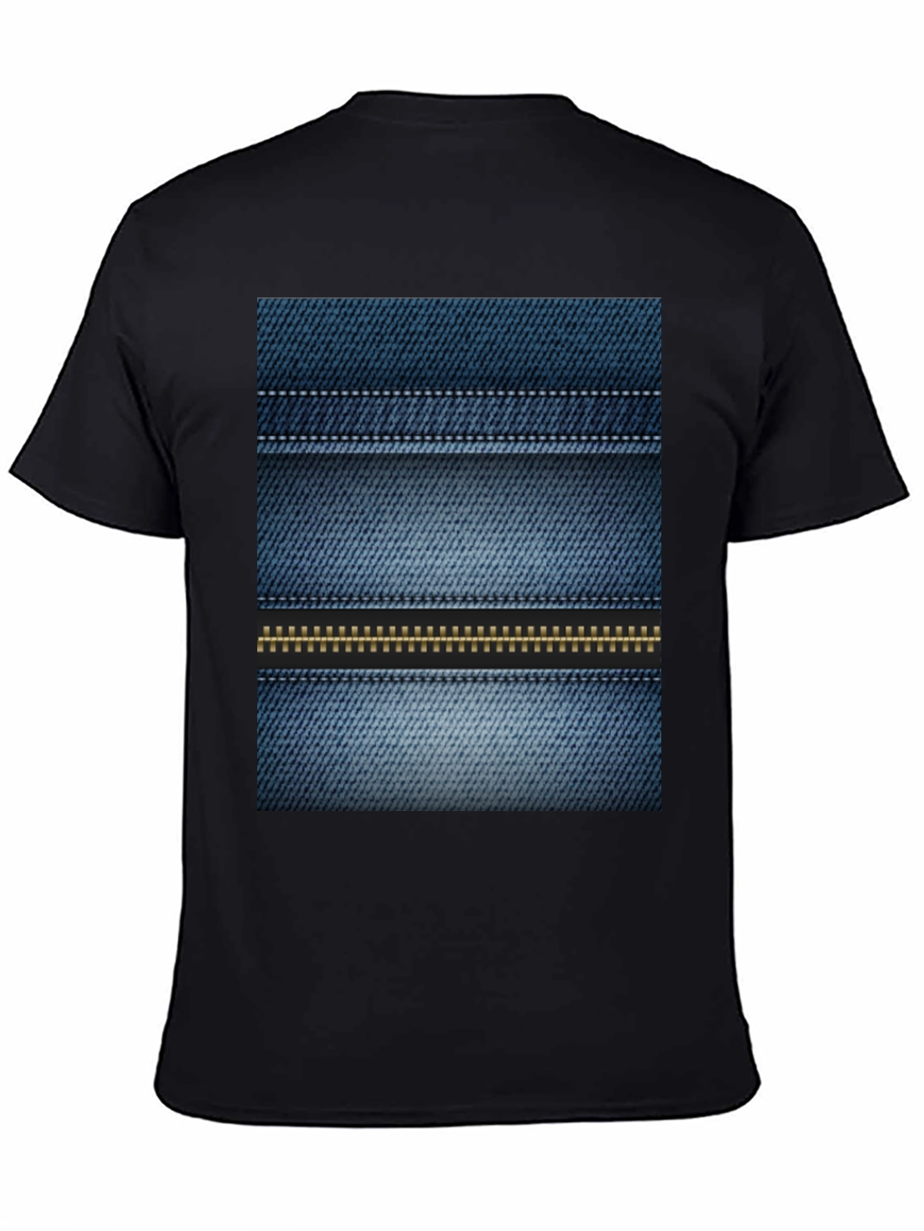 Denim Print Tee - Novelty Casual Shirt