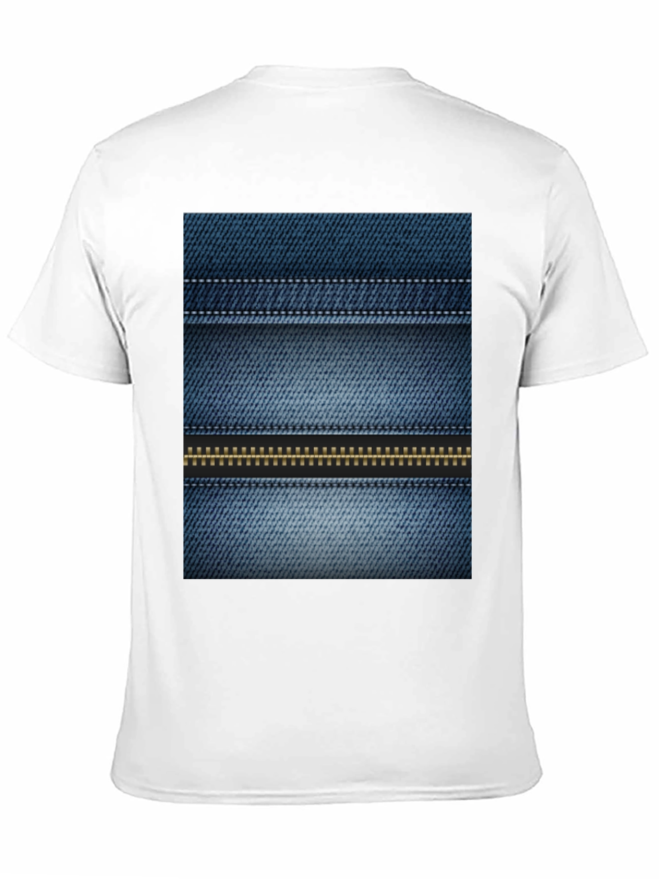 Denim Print Tee - Novelty Casual Shirt