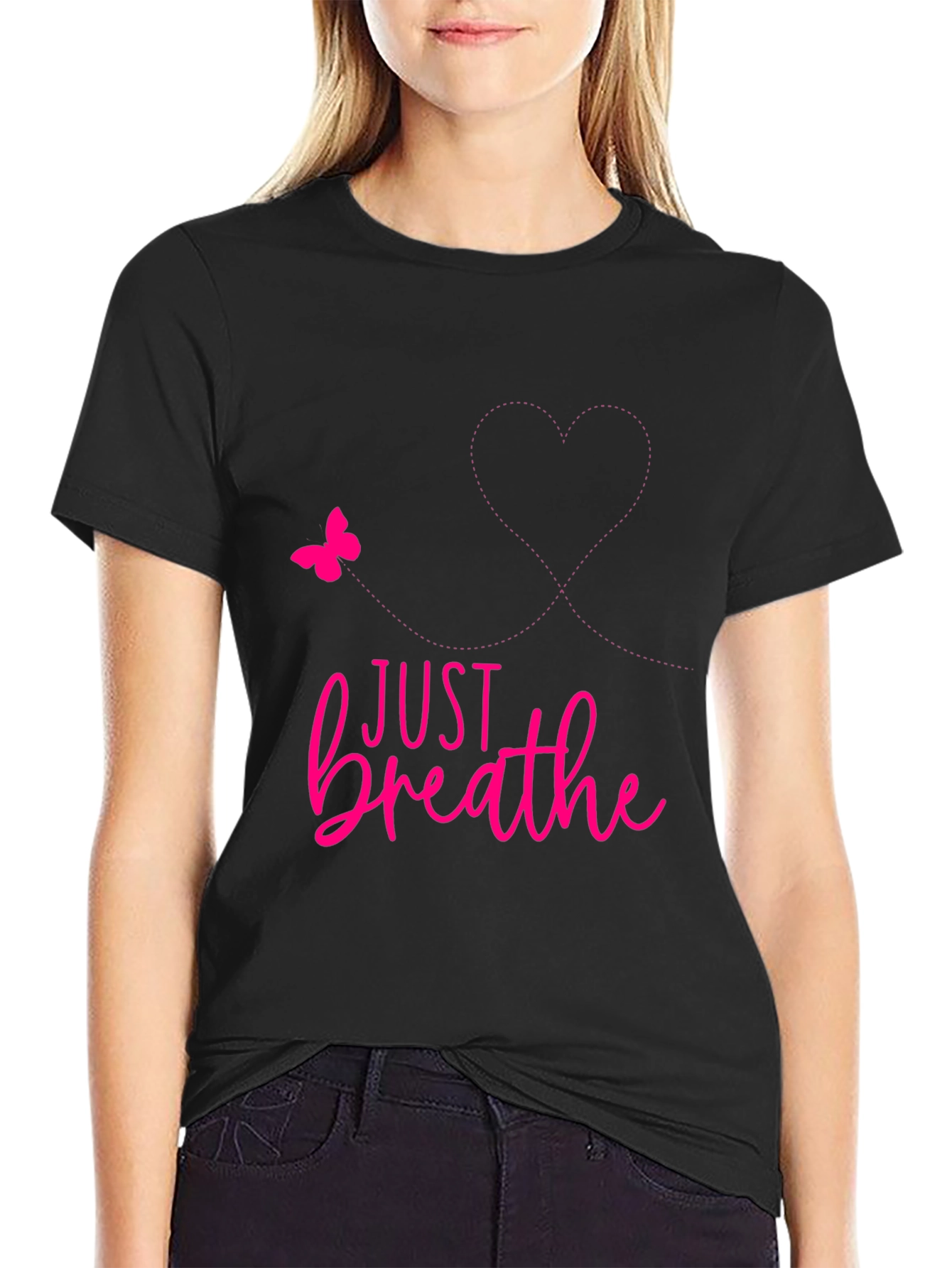 Just Breathe Graphic Tee - Positive Reminder Shirt