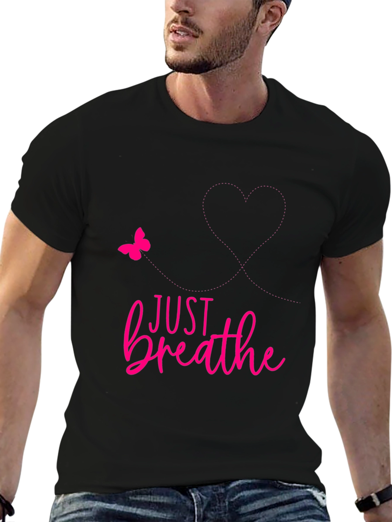 Just Breathe Graphic Tee - Positive Reminder Shirt