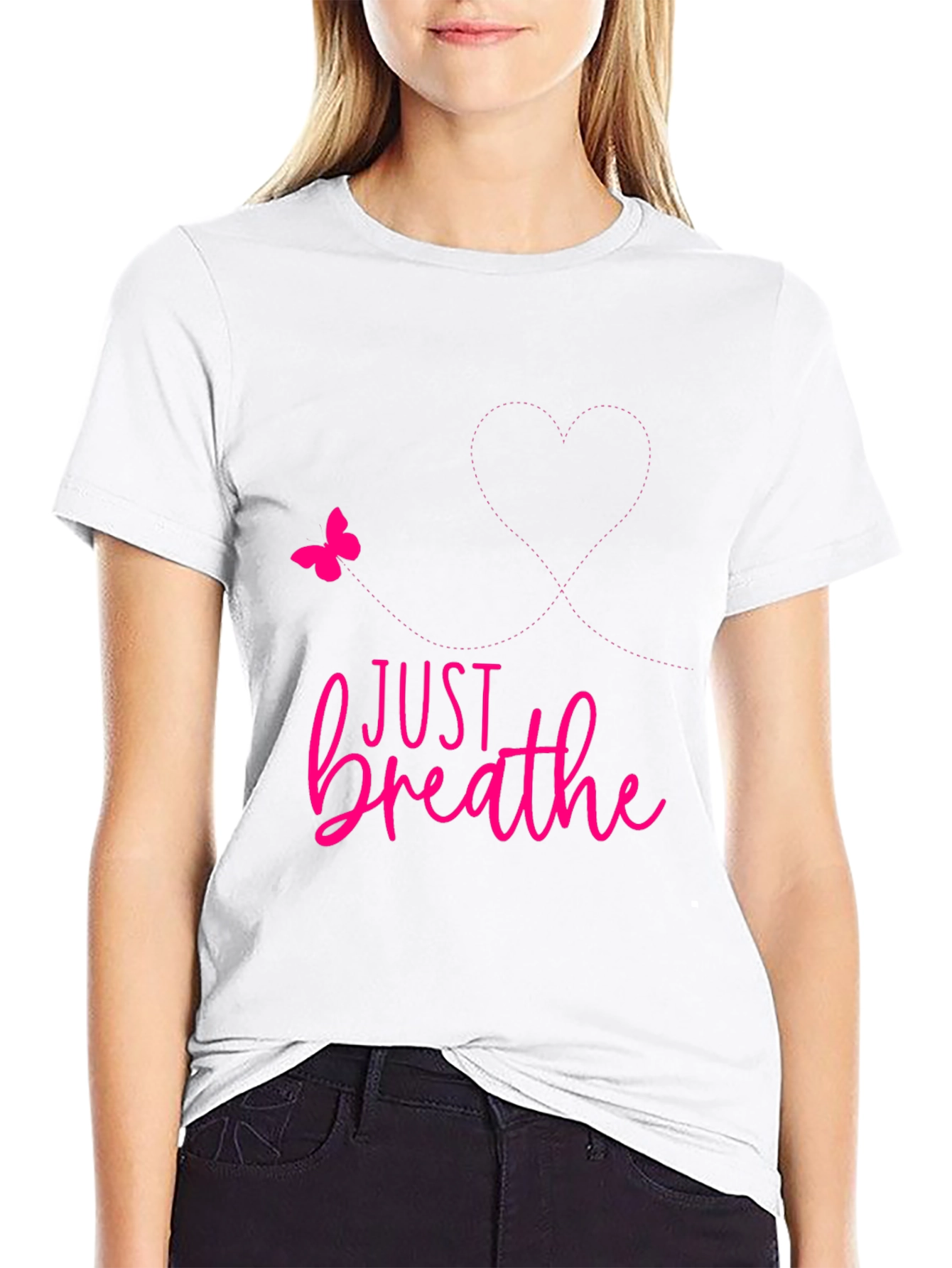 Just Breathe Graphic Tee - Positive Reminder Shirt