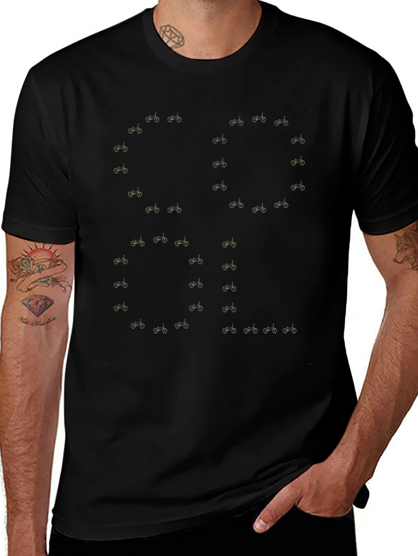 Bike Skull Graphic Tee - Black Cotton T-Shirt