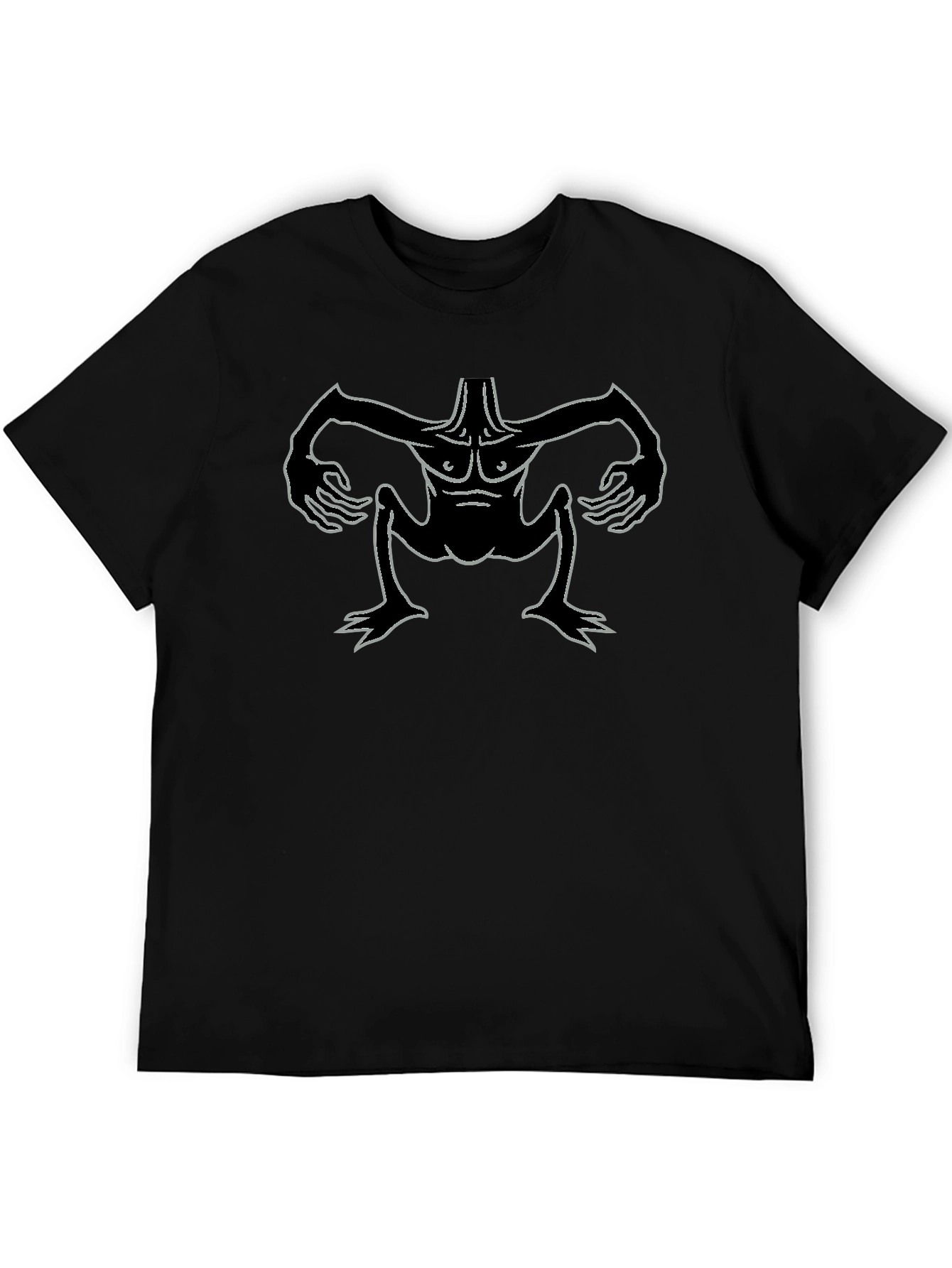Mens Black T-Shirt with a Monster Design