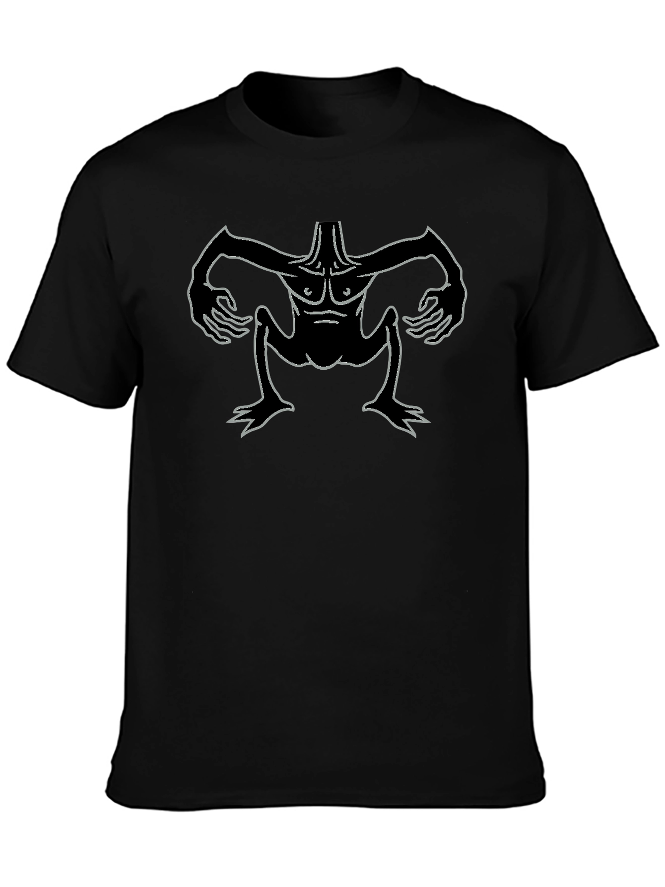 Mens Black T-Shirt with a Monster Design