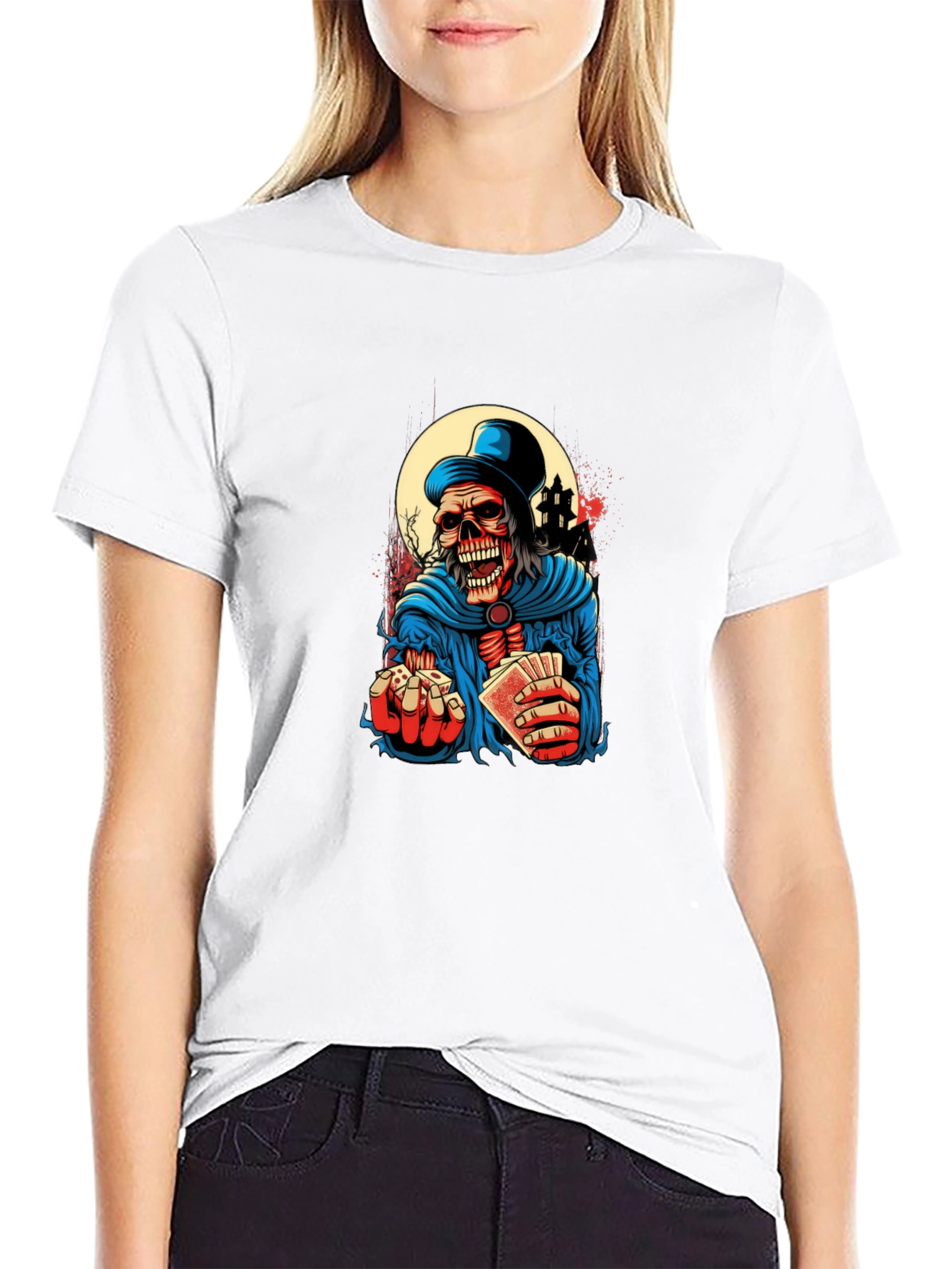 Skeleton Gambler Graphic Tee