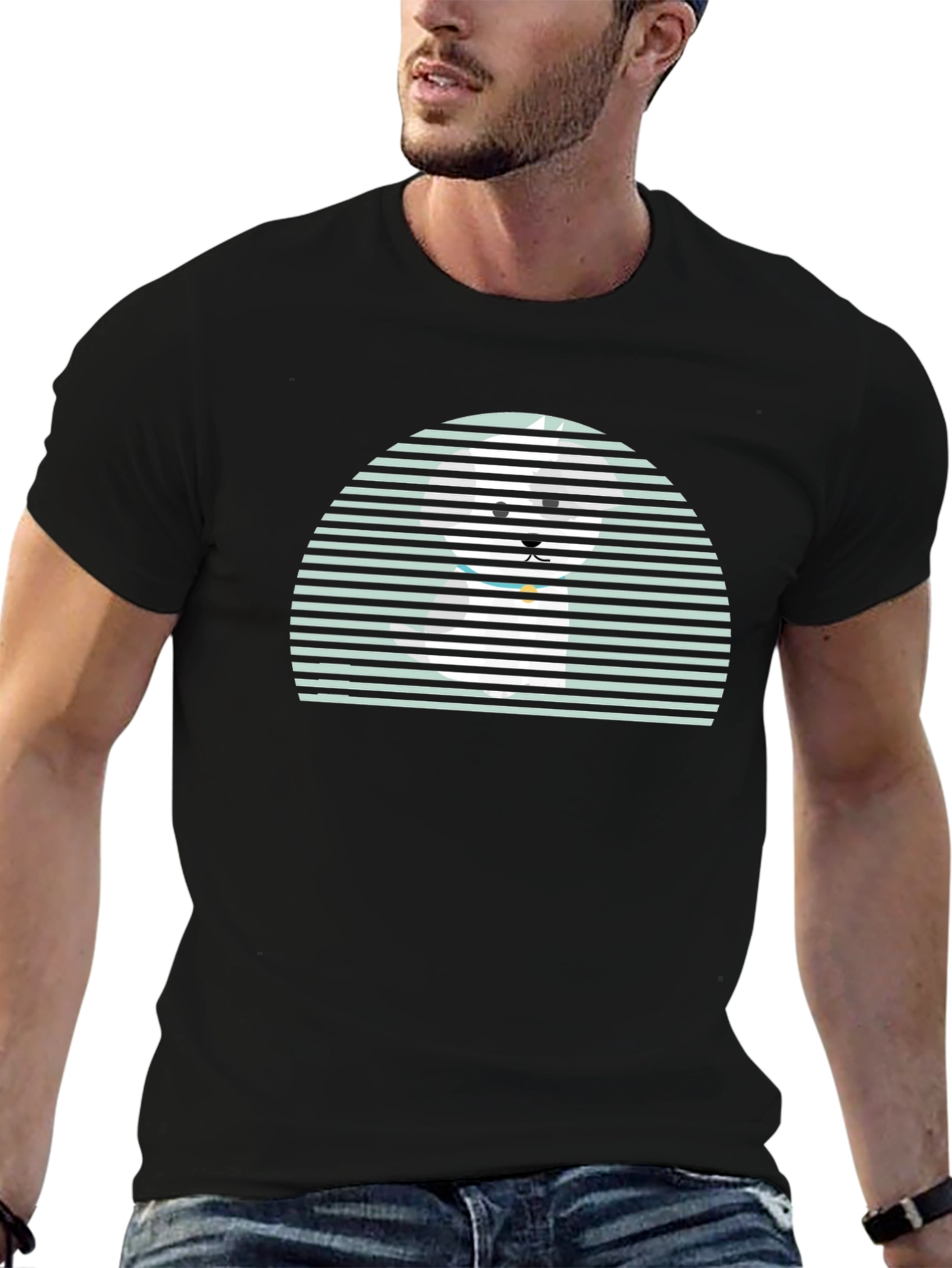 Retro Striped Dog T-Shirt