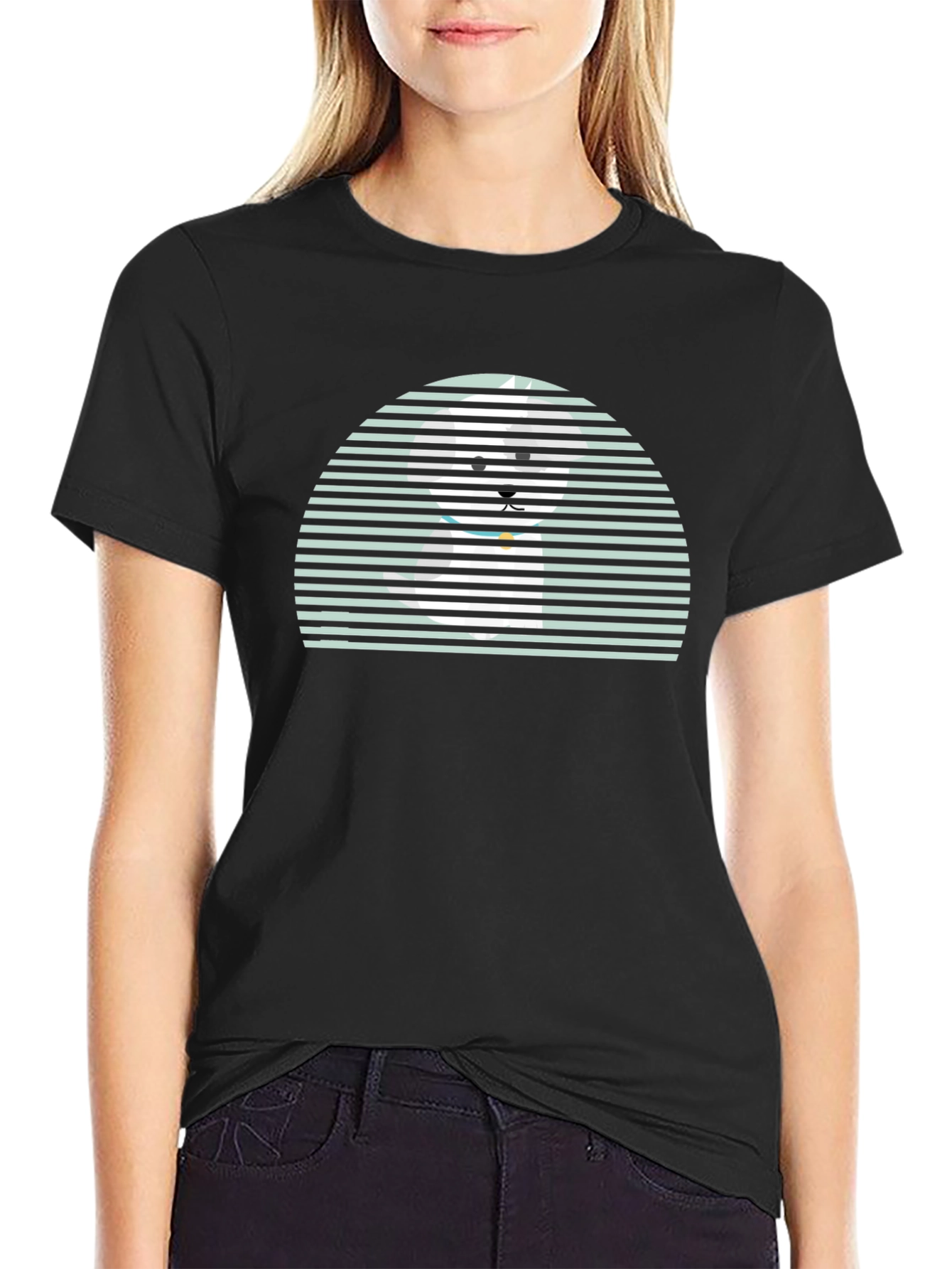 Retro Striped Dog T-Shirt