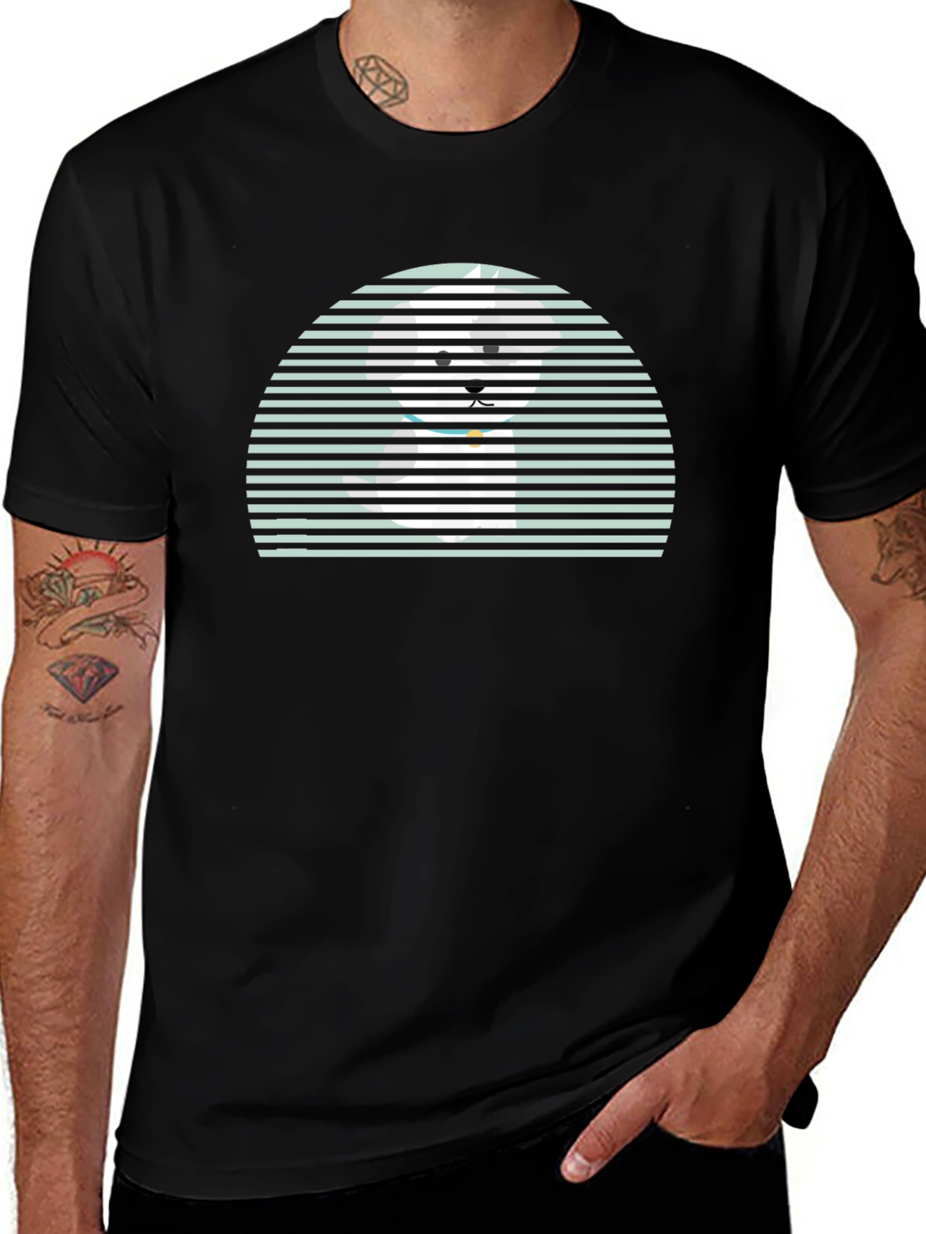 Retro Striped Dog T-Shirt