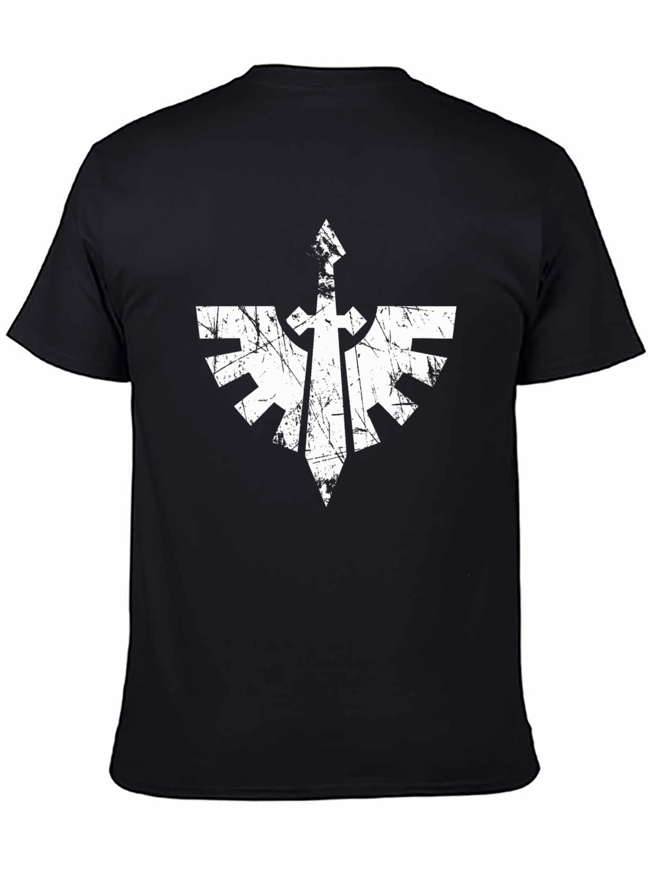 Graphic Print Tee - Grunge Emblem Design