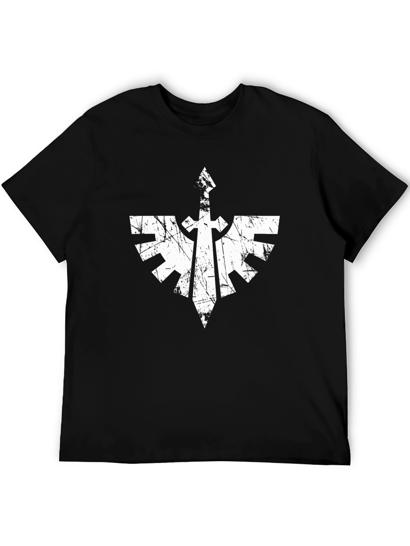 Graphic Print Tee - Grunge Emblem Design