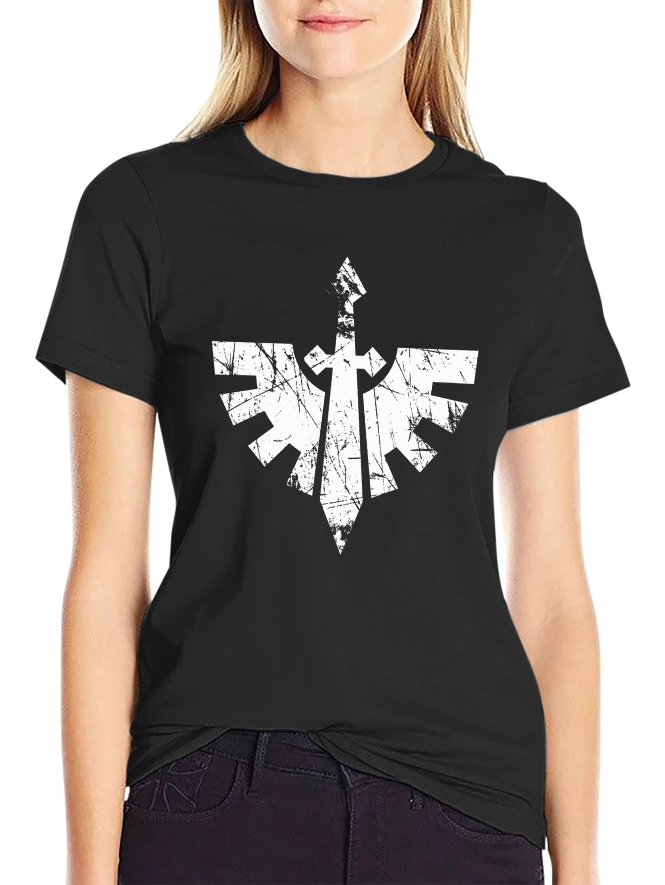 Graphic Print Tee - Grunge Emblem Design