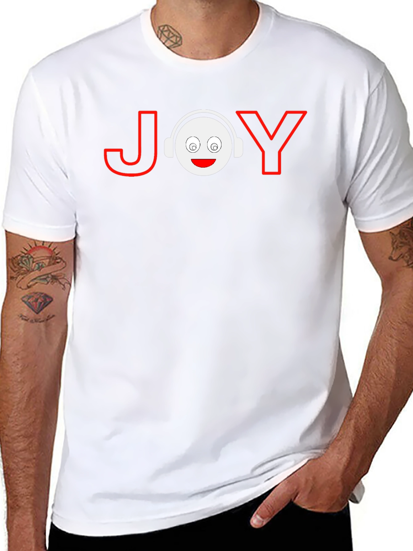 Joy Graphic T-Shirt - Black Crew Neck Tee