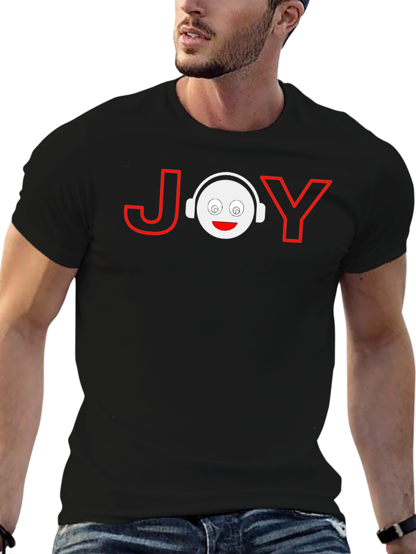 Joy Graphic T-Shirt - Black Crew Neck Tee