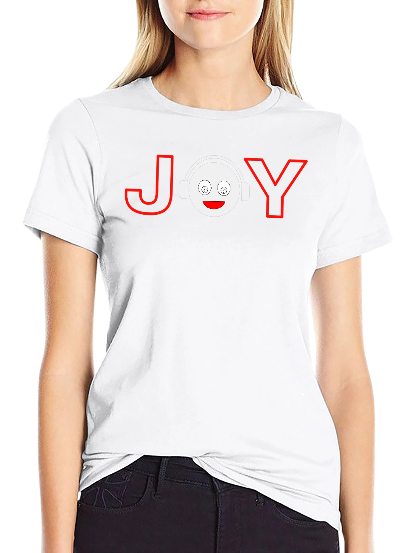 Joy Graphic T-Shirt - Black Crew Neck Tee