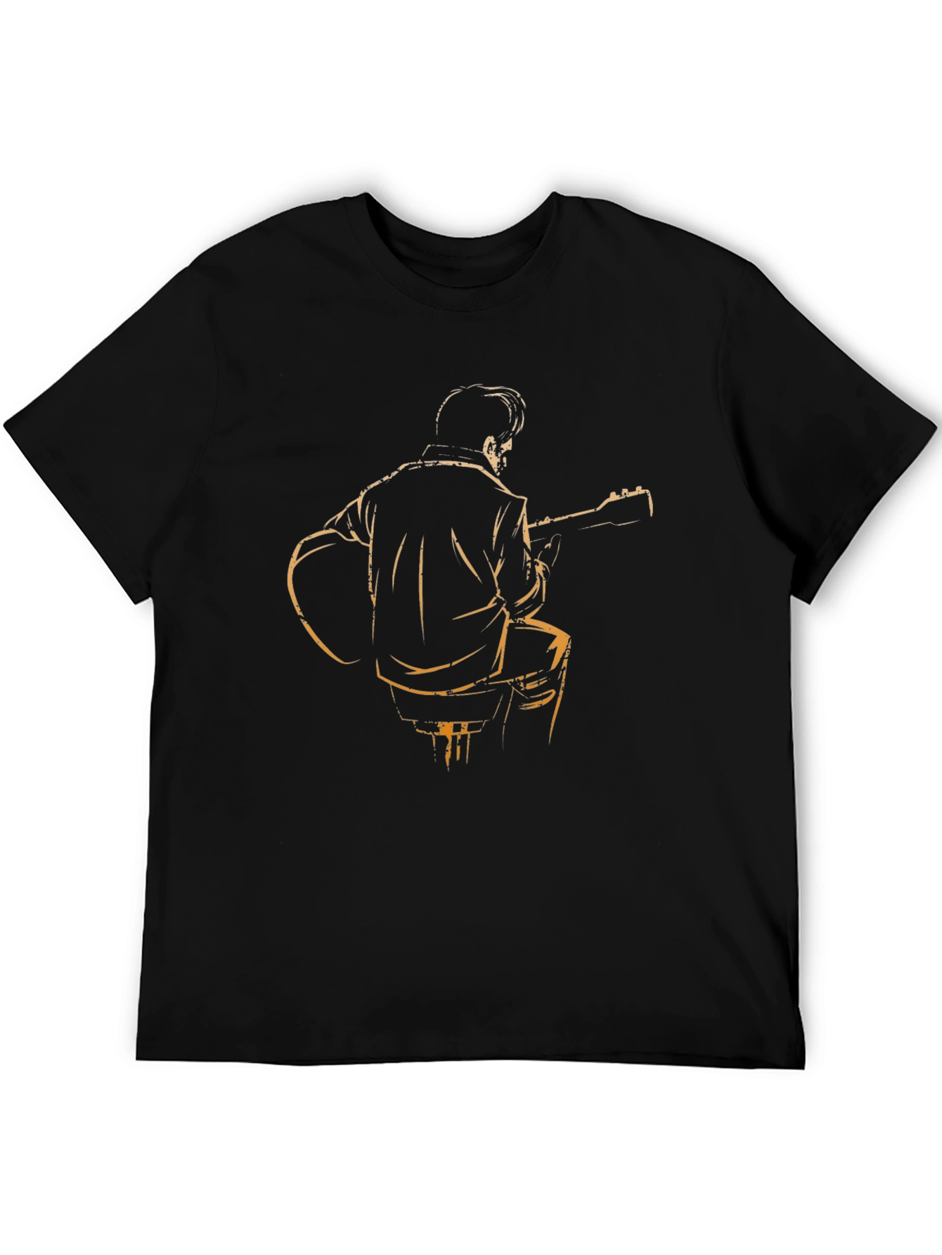 Guitar Player Graphic Tee - Black T-Shirt